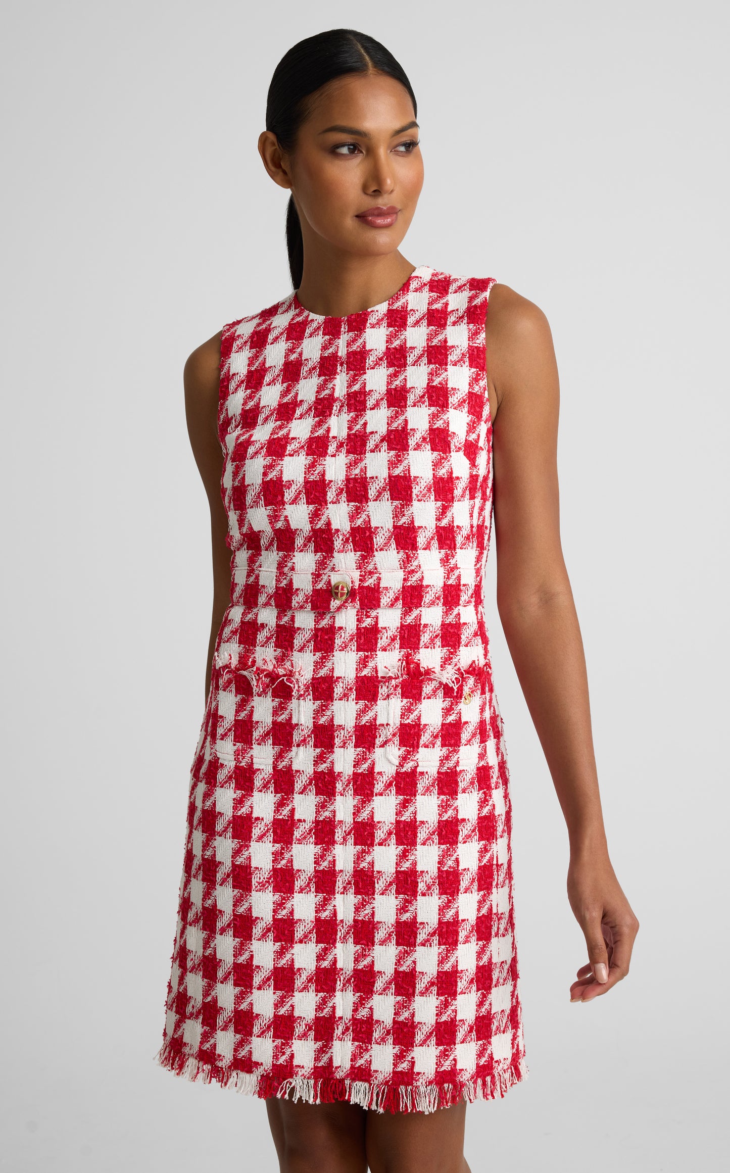 Tatiana Dress In Nomad Gingham Tweed