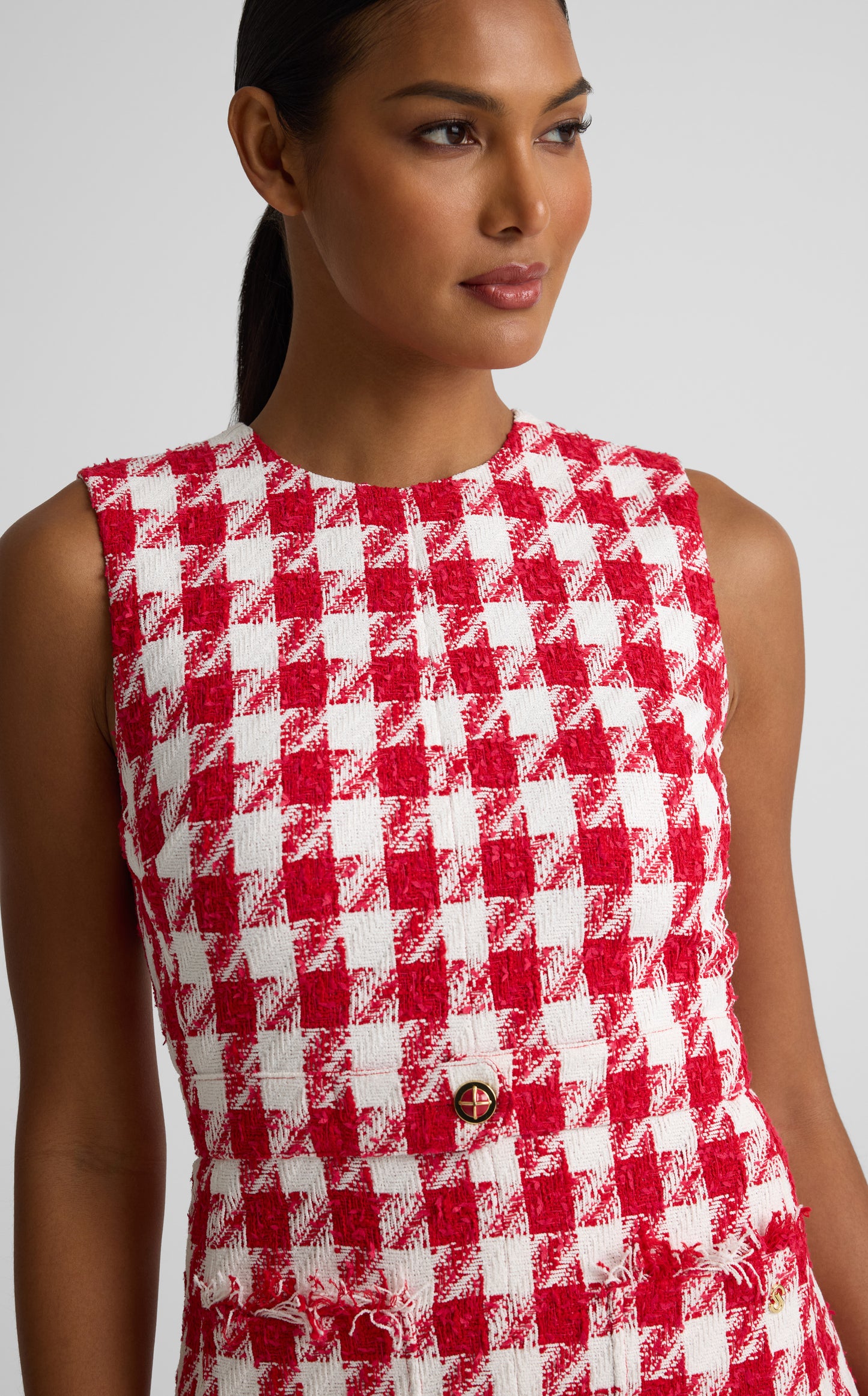 Tatiana Dress In Nomad Gingham Tweed