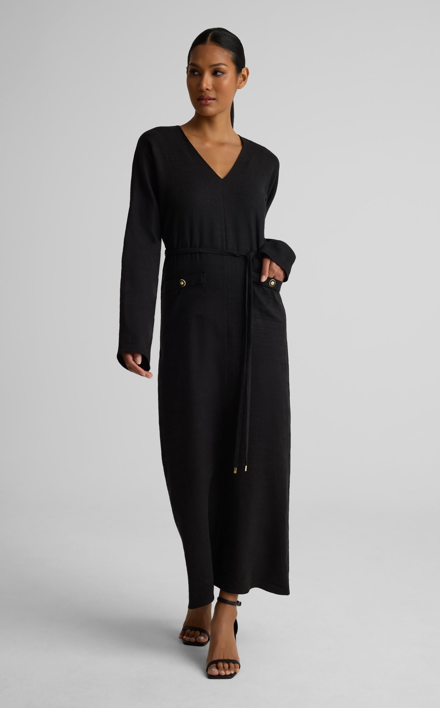 Virginia Dress In Stretch Linen Twill