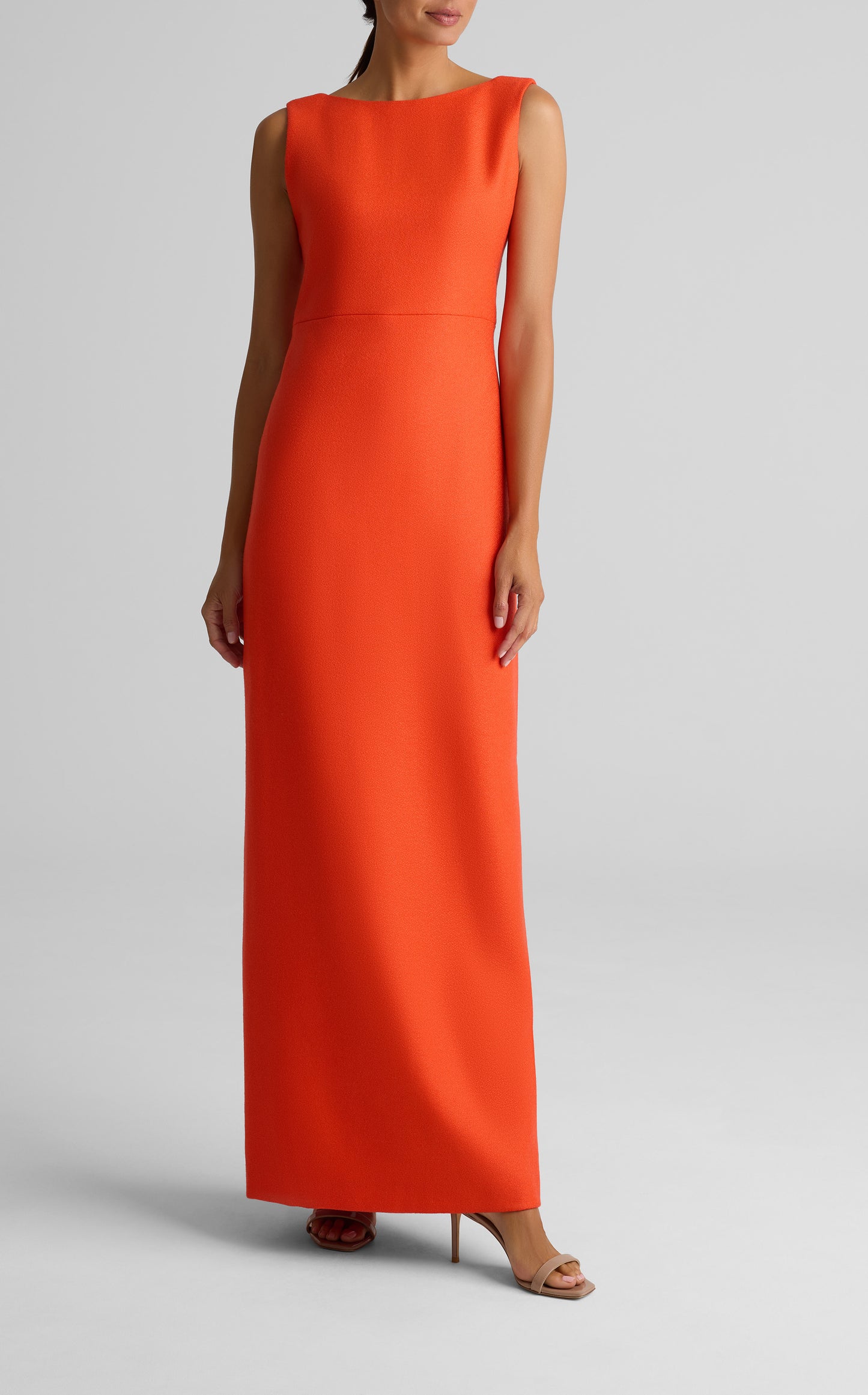 Textured Wool Cowl Back Gown