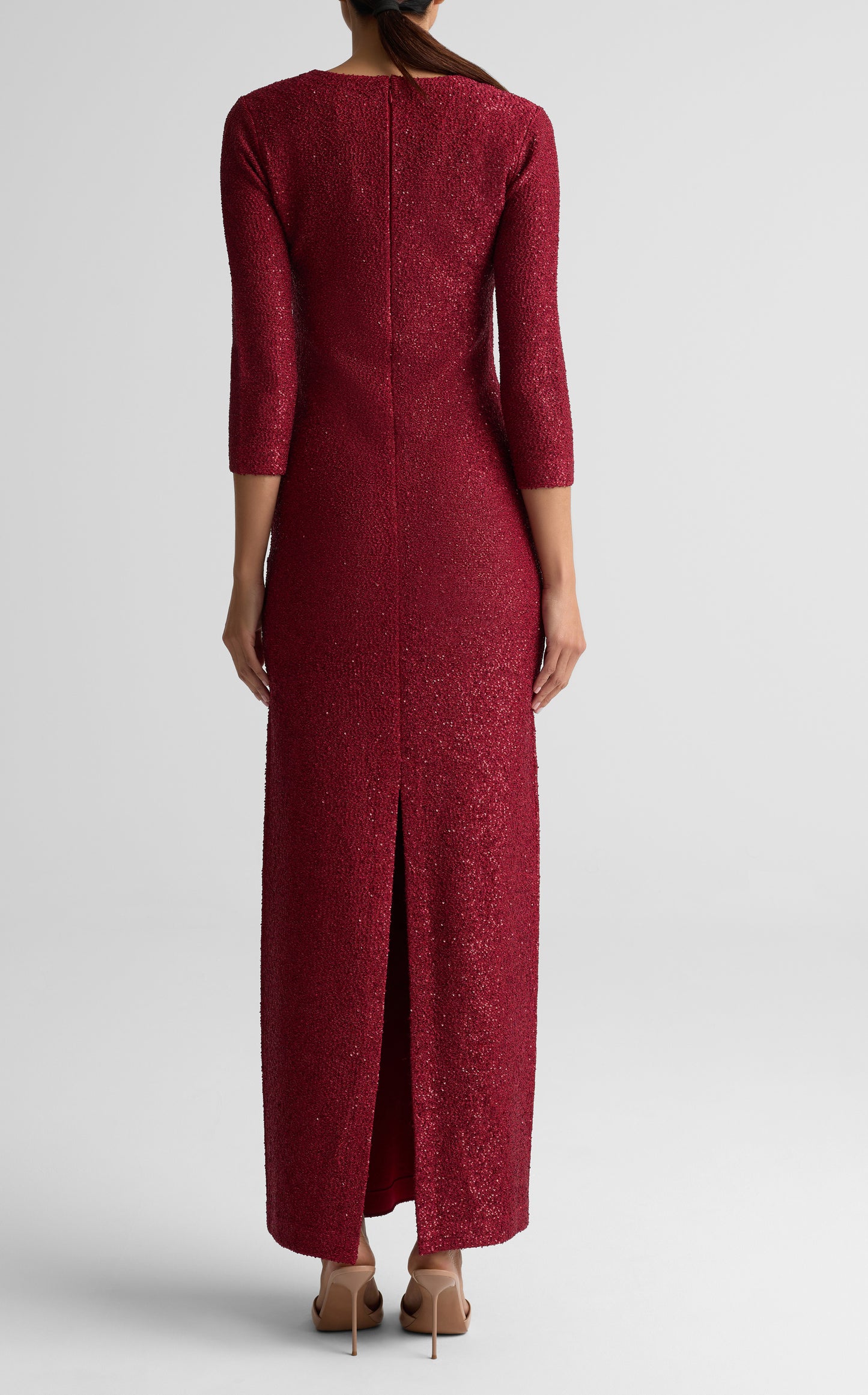 Sequin Lurex V-Neck Gown