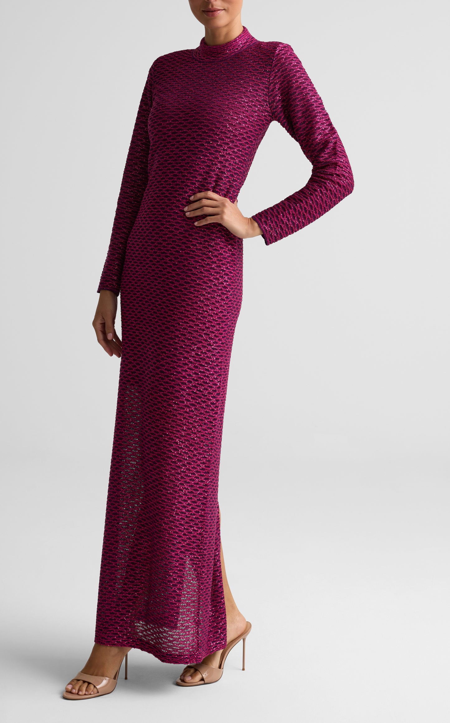 Sequin Fishnet Gown
