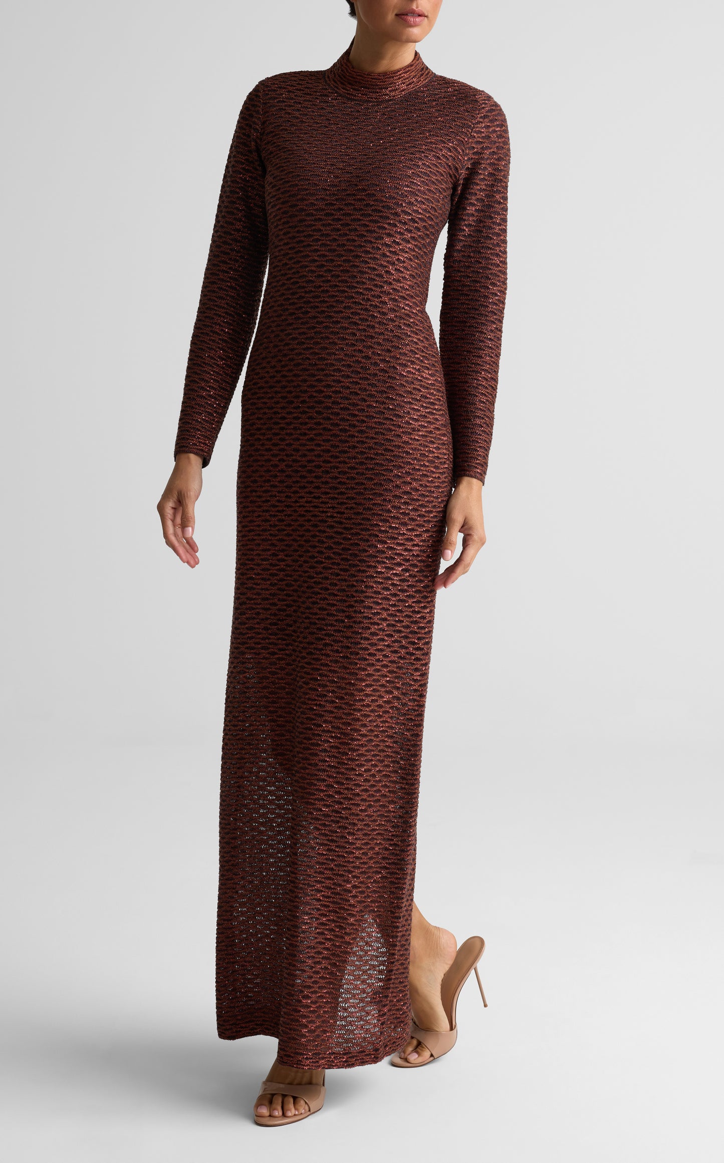 Sequin Fishnet Gown