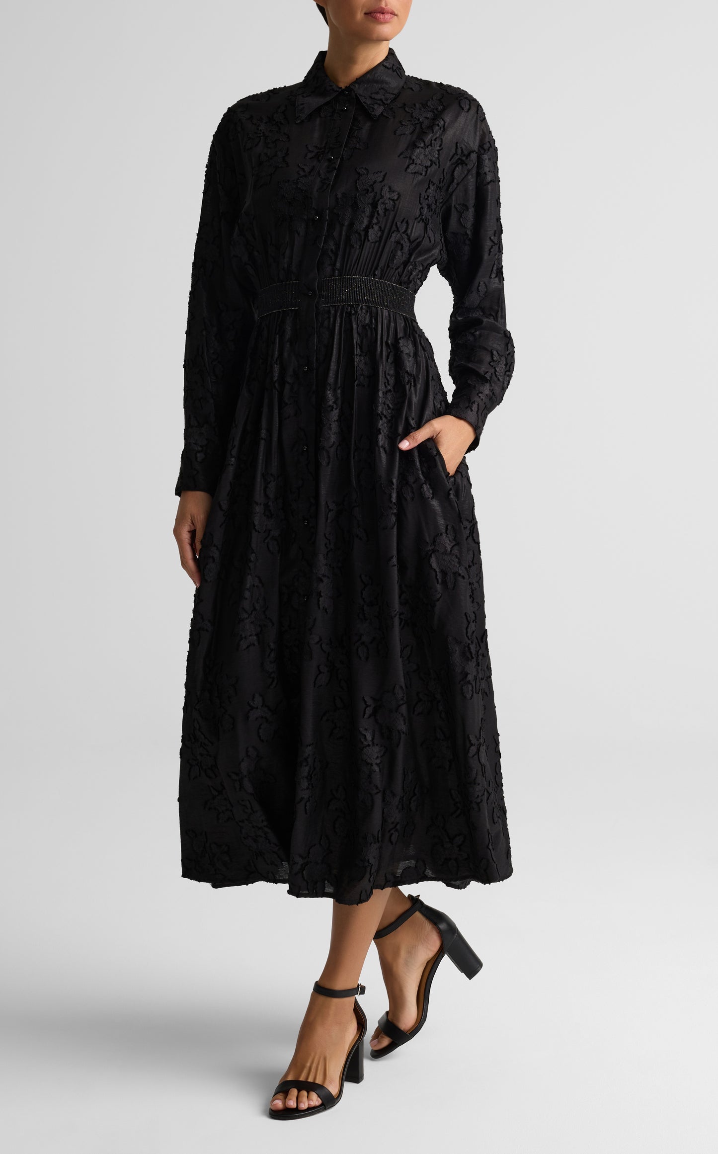 Italian Floral Shirt Dress