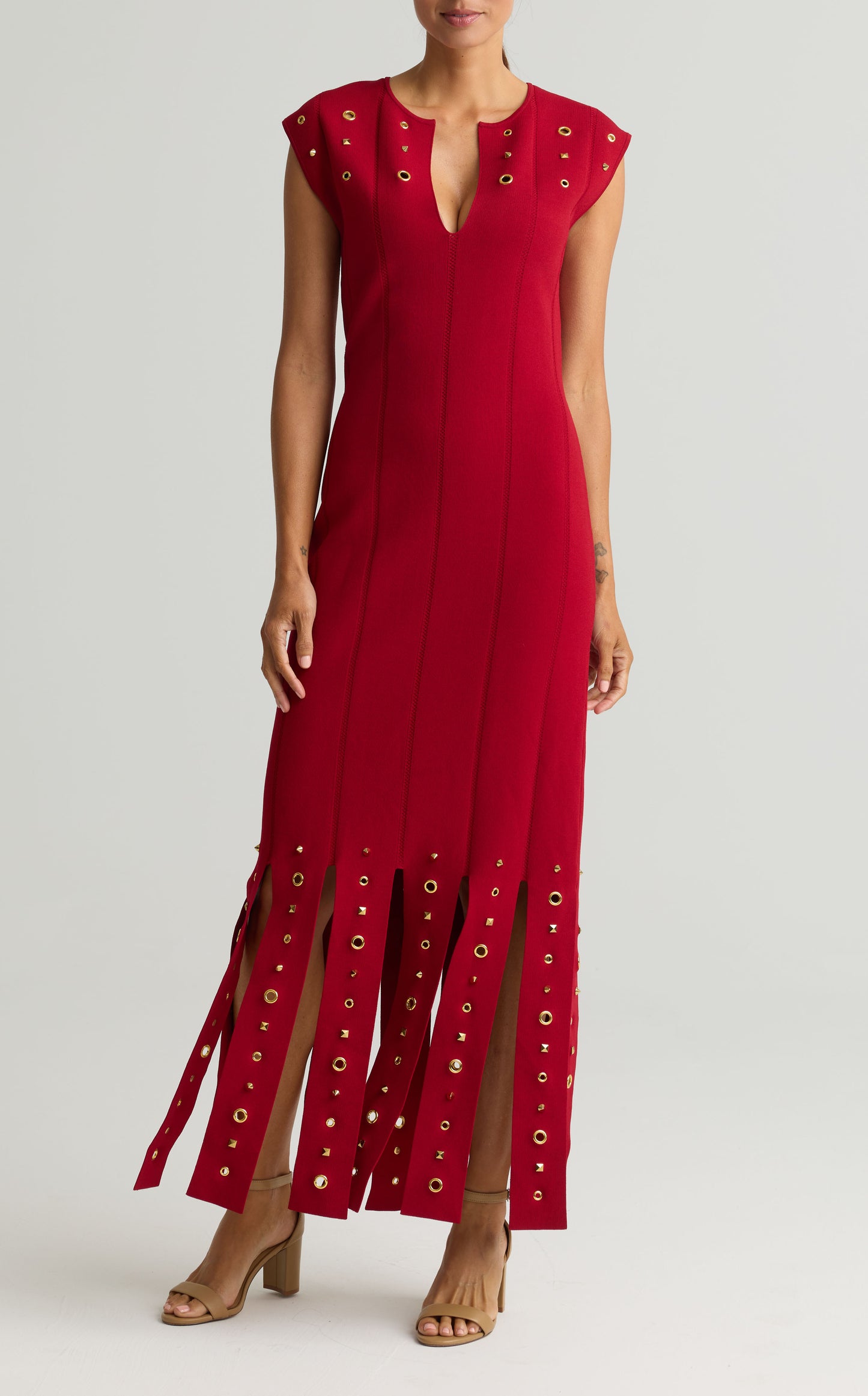 Embellished Slit Gown
