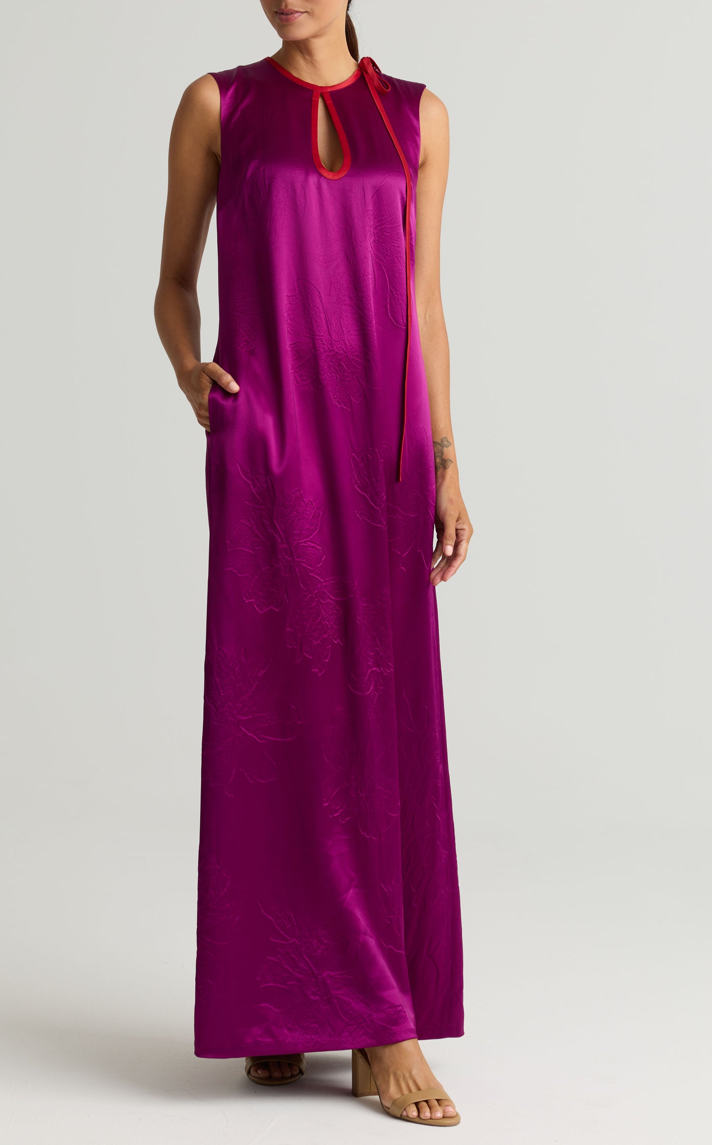Embossed Floral Gown
