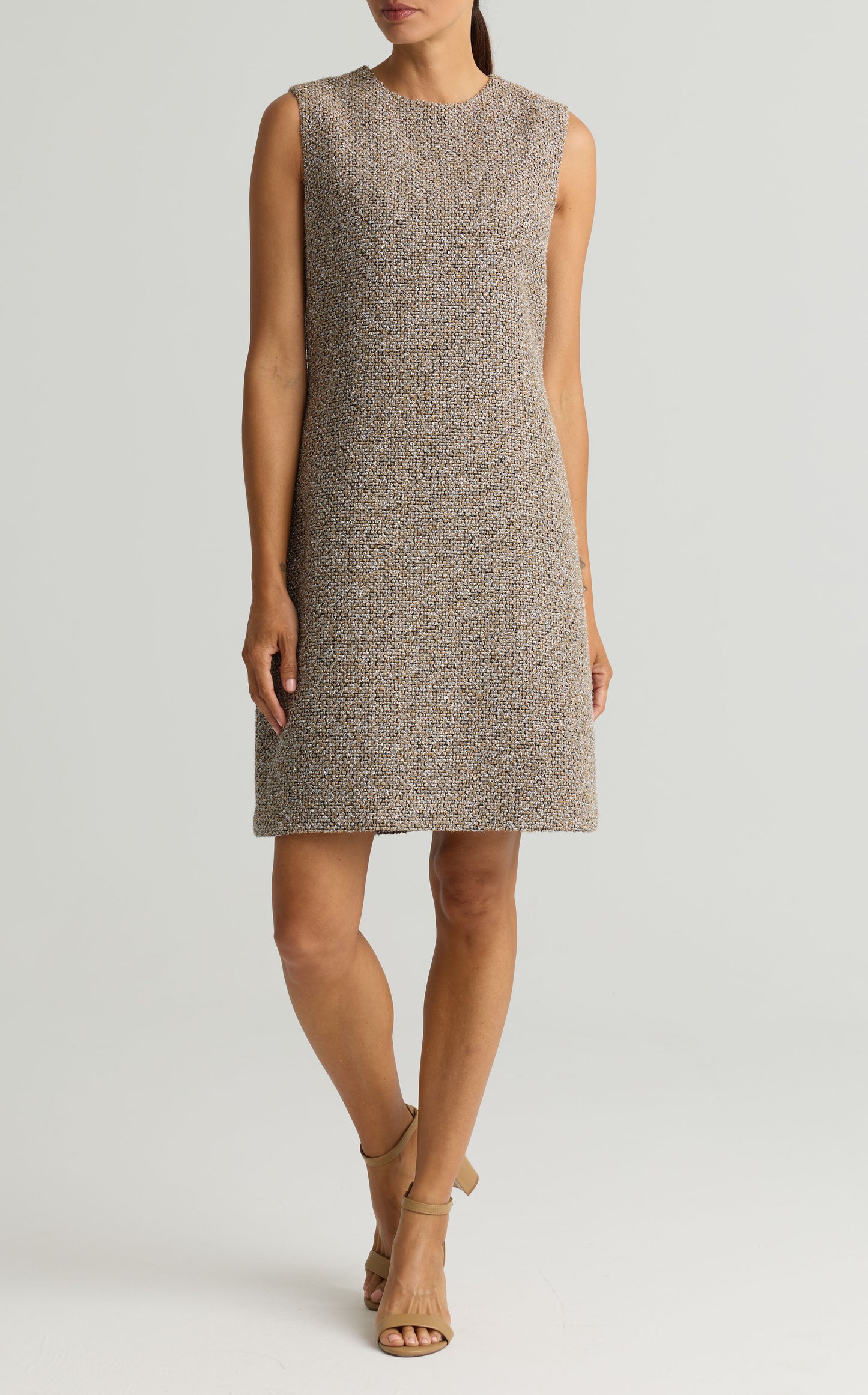 Lurex Eyelash Tweed Dress - Shadow