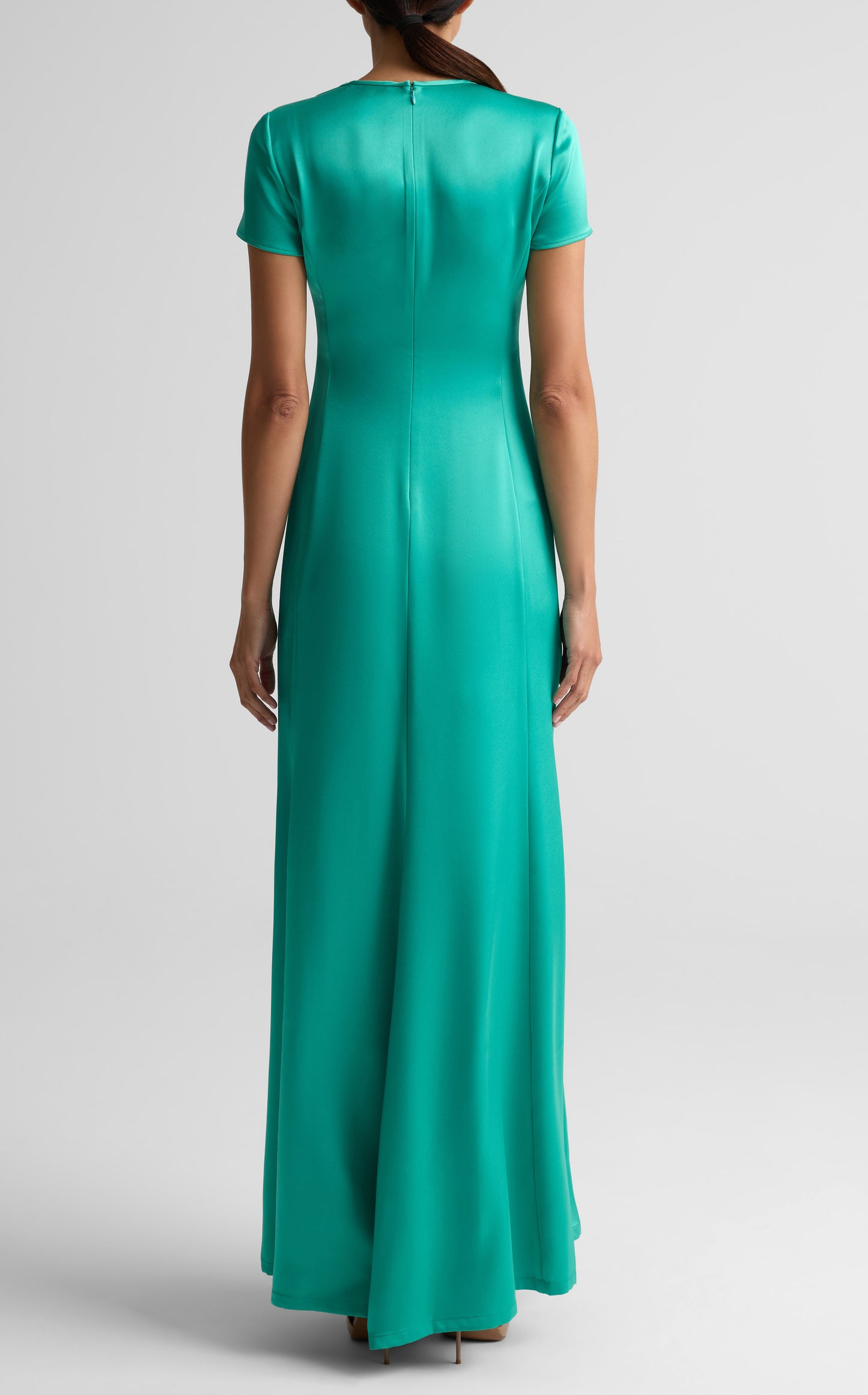 Liquid Satin Cowl Neck Gown
