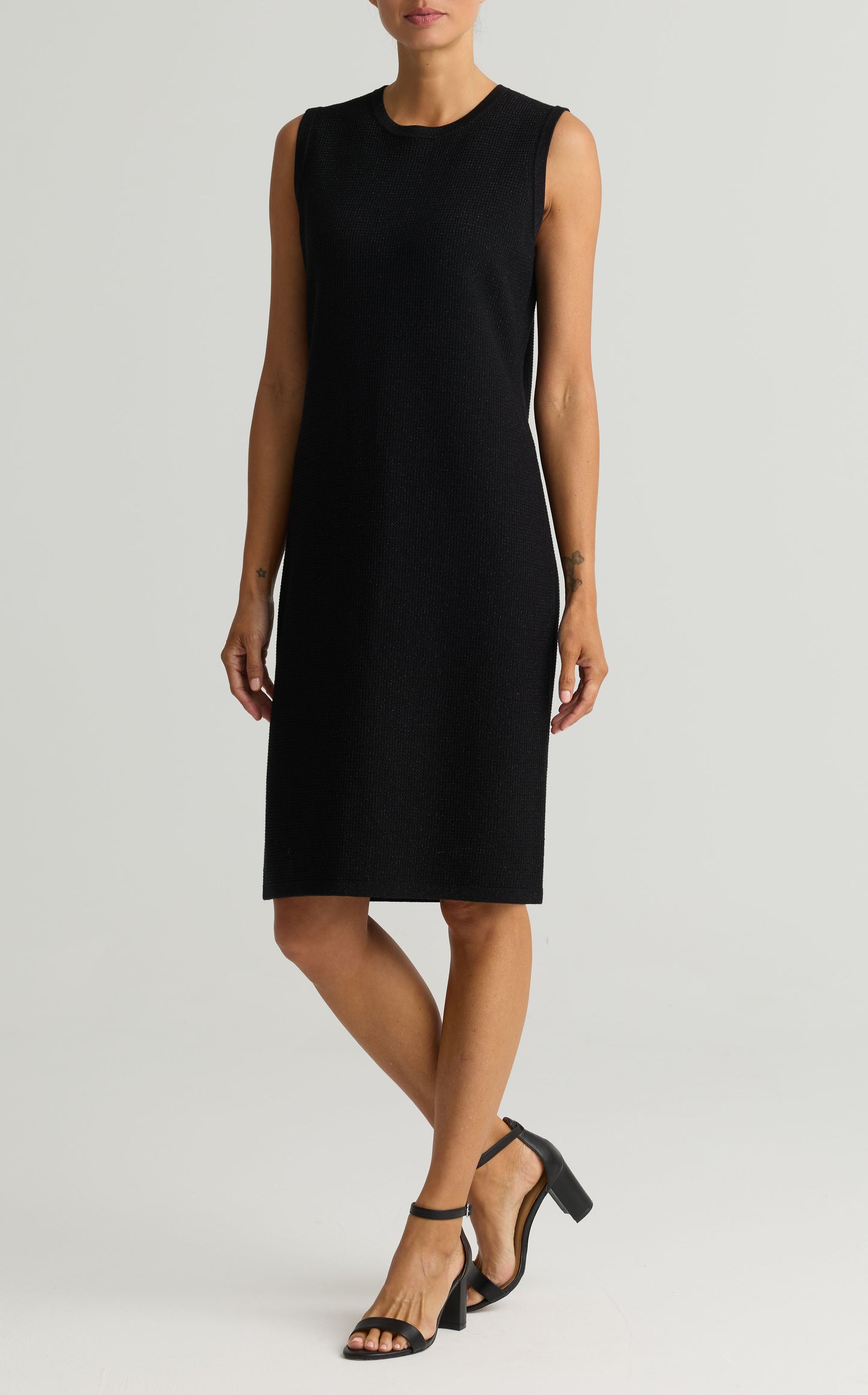 Sleeveless Lurex Stretch Piqué Knit Dress