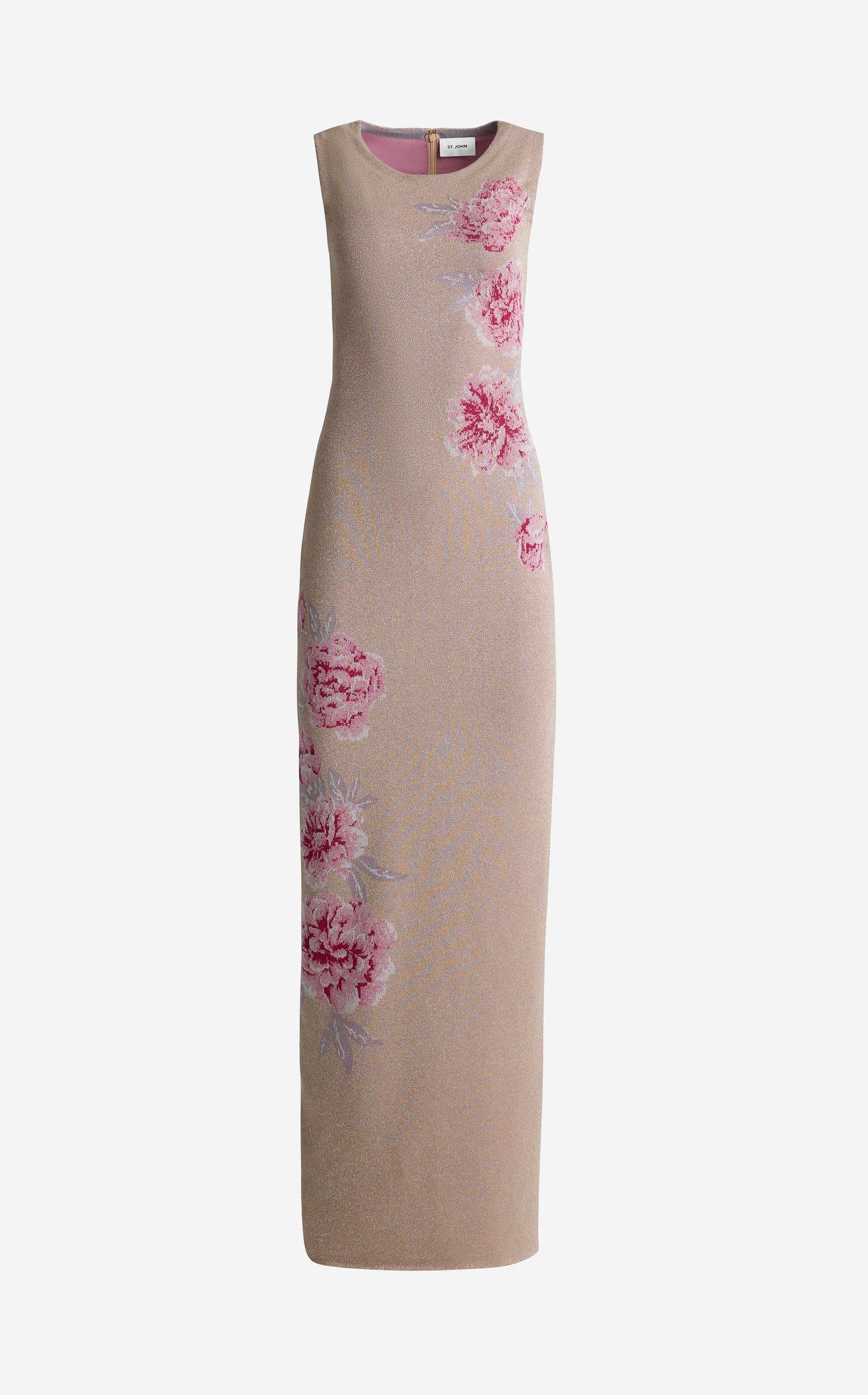 Gianna Gown in Metallic Peony Jacquard Knit