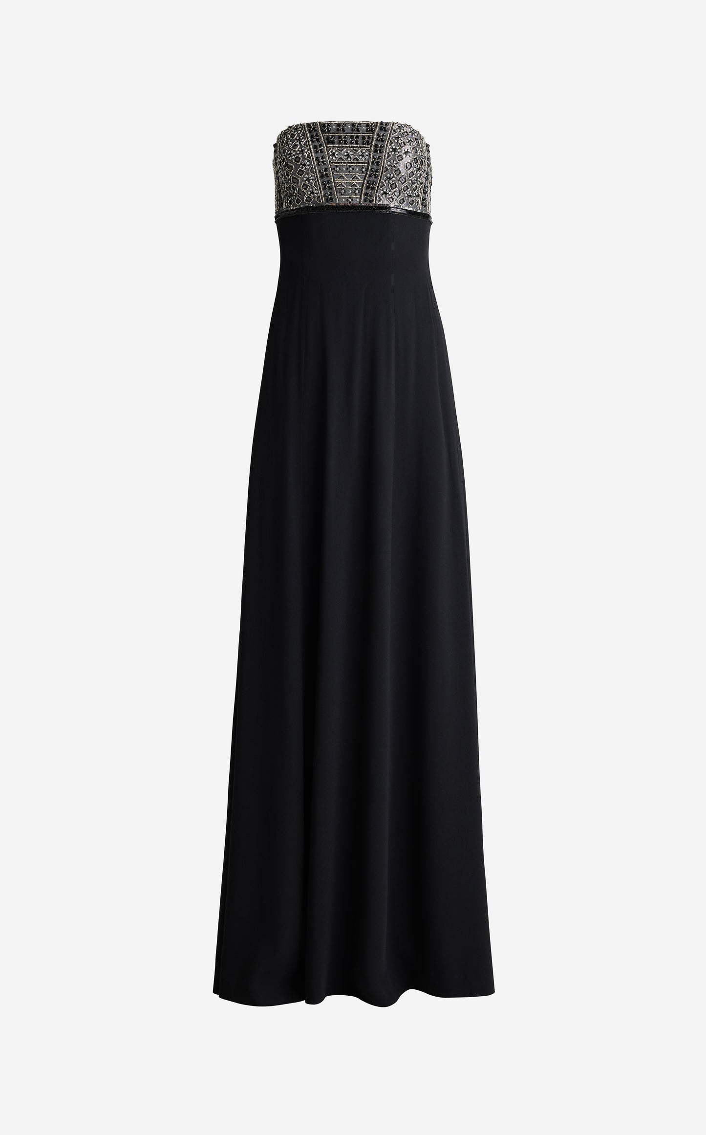 Collette Gown in Hand Beaded Fluid Stretch Crepe
