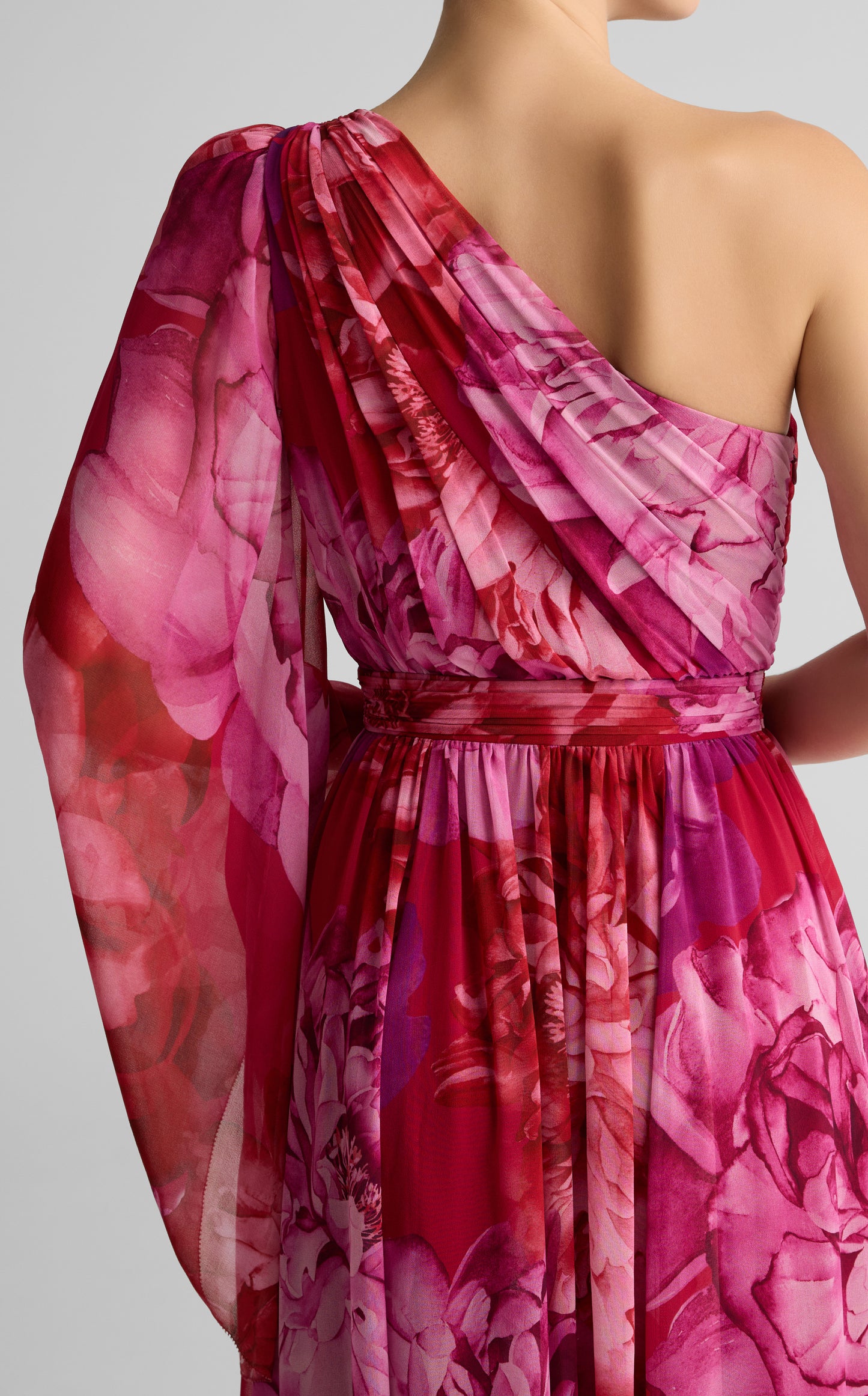 Paloma Gown In Le Jardin Print Georgette