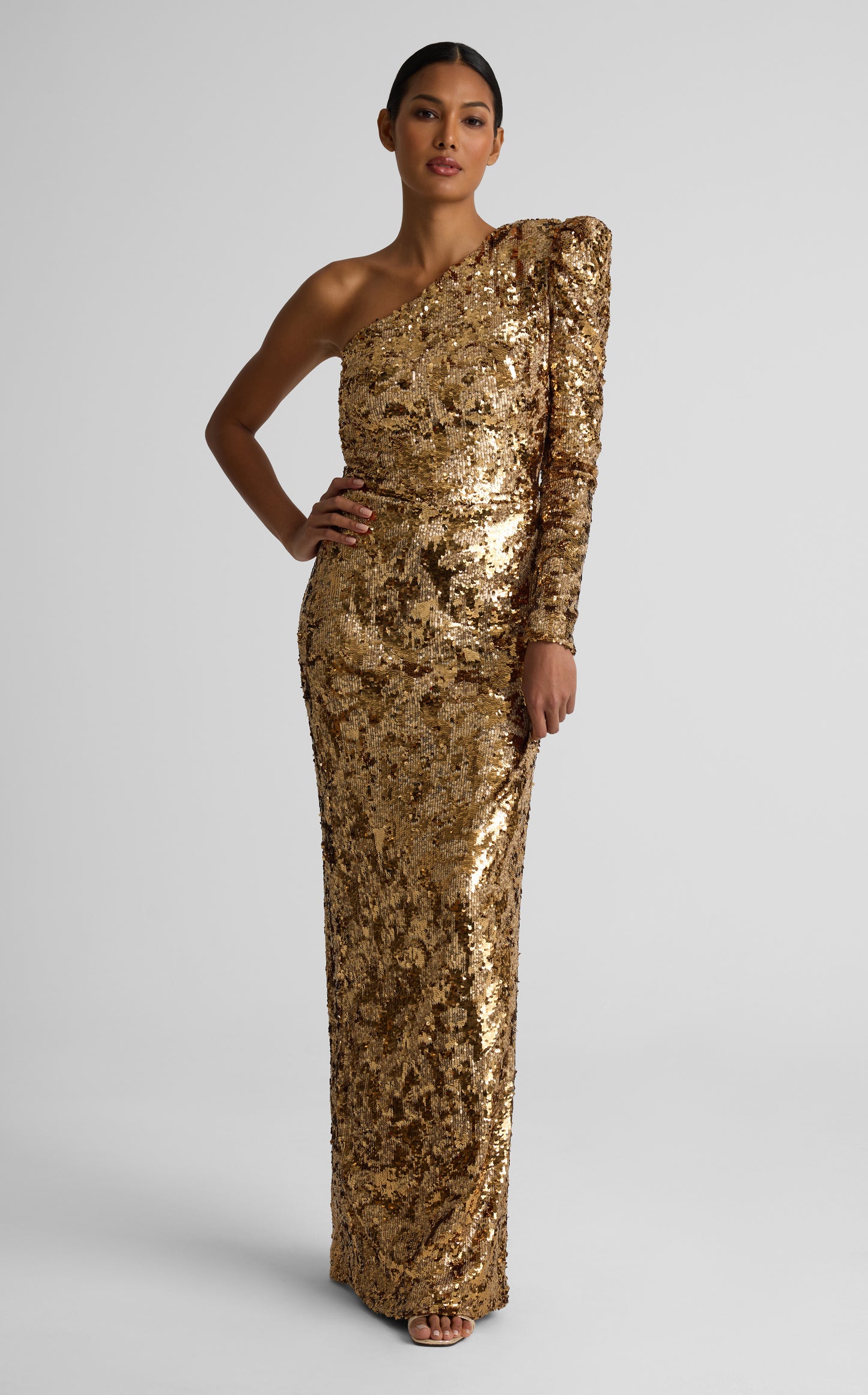 Sabrina Gown In Stretch Sequin Knit