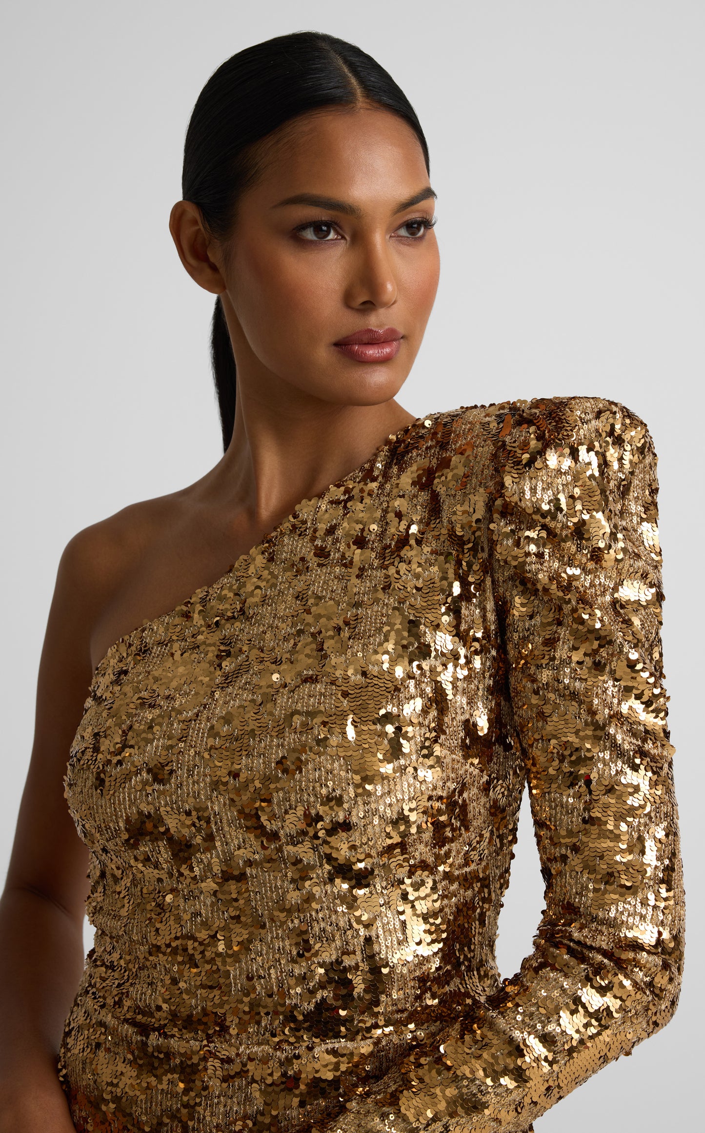 Sabrina Gown In Stretch Sequin Knit