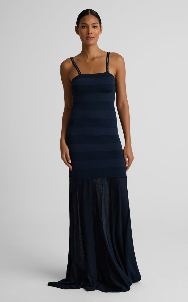 Irene Gown In Shadow Stripe Knit