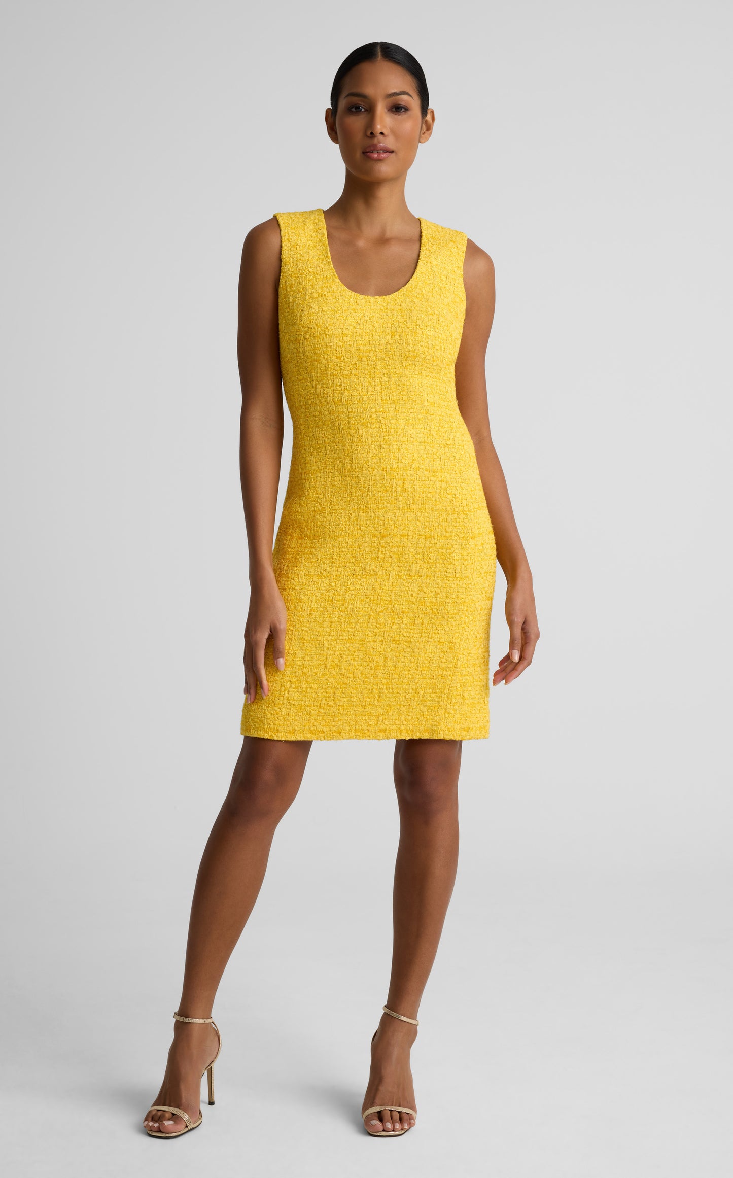 Dorene Dress In Gold Coast Tweed