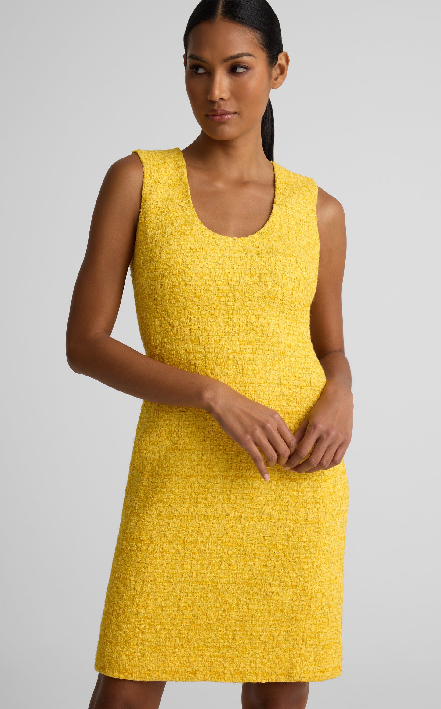 Dorene Dress In Gold Coast Tweed