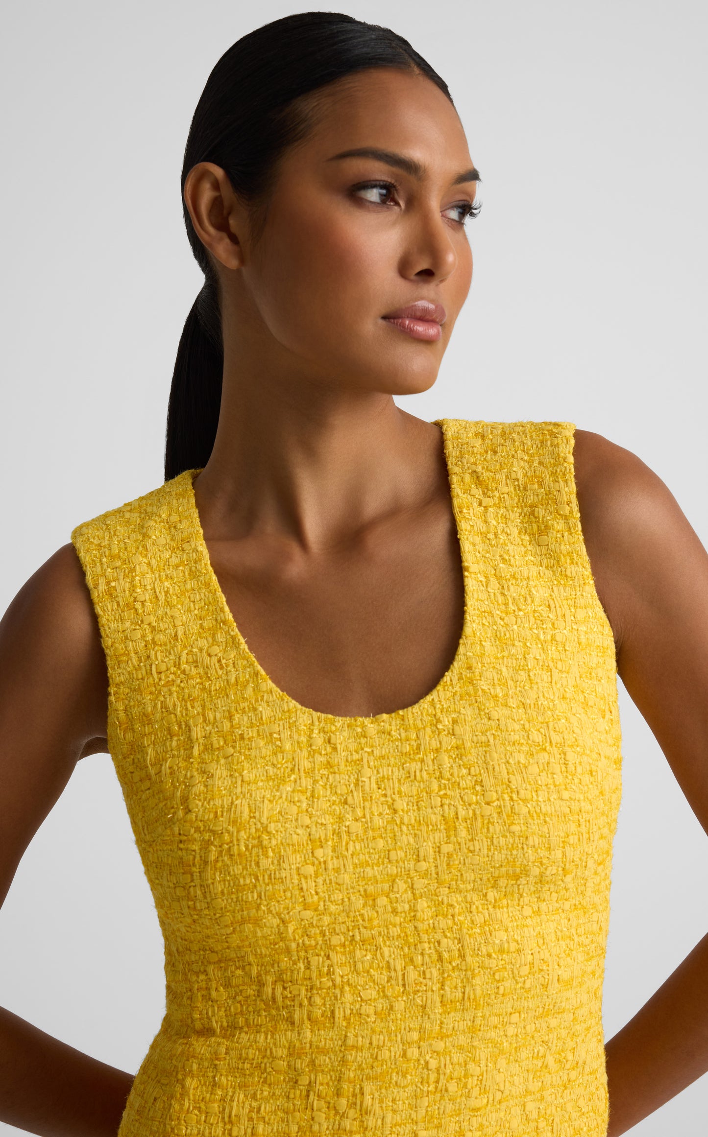Dorene Dress In Gold Coast Tweed