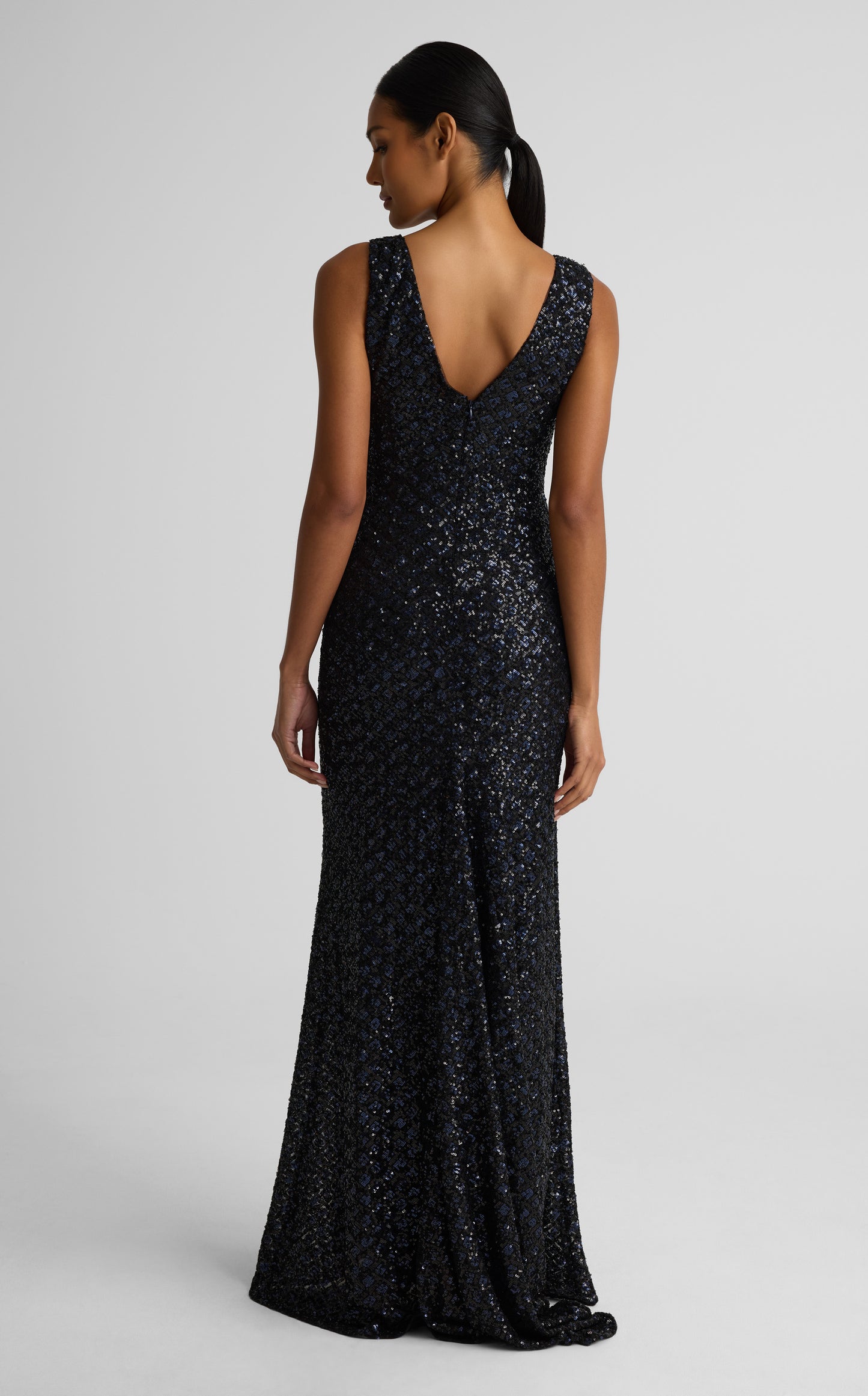 Wendy Gown In Geo Sequin Embroidered Tulle
