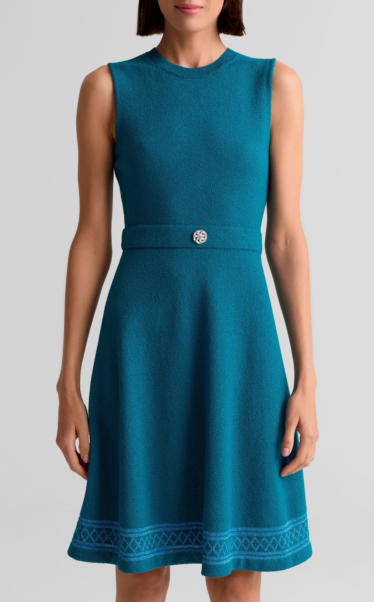 Sleeveless Crew Neck Flare Dress