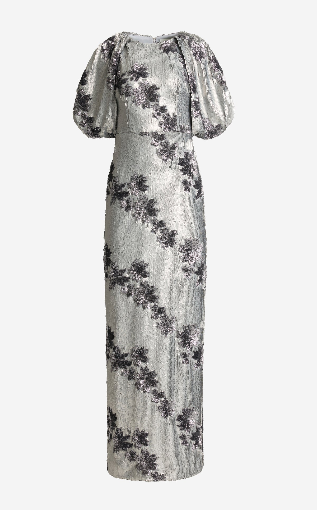 Gown in Diagonal Garland Sequin