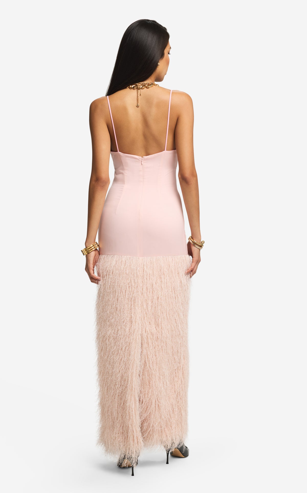 Dress in Sequin Tweed & Fringe