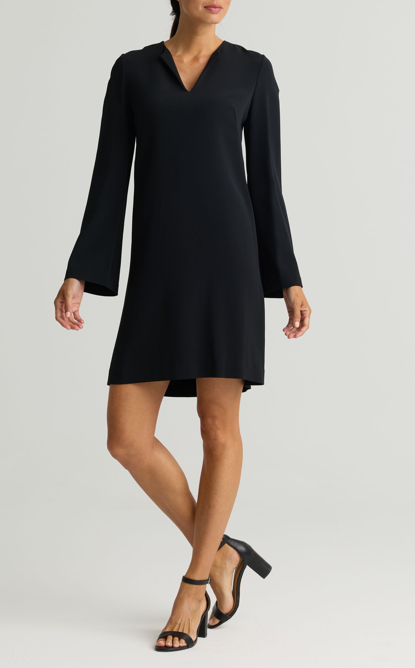 Bell Sleeve Cady Dress