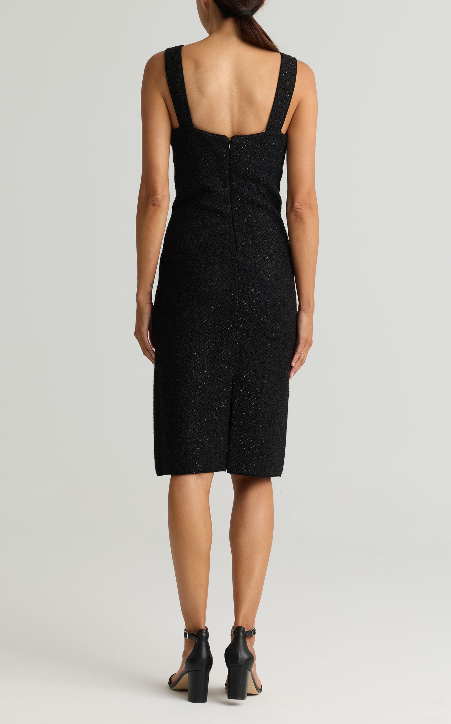 Sequin Twill Knit Sleeveless Dress