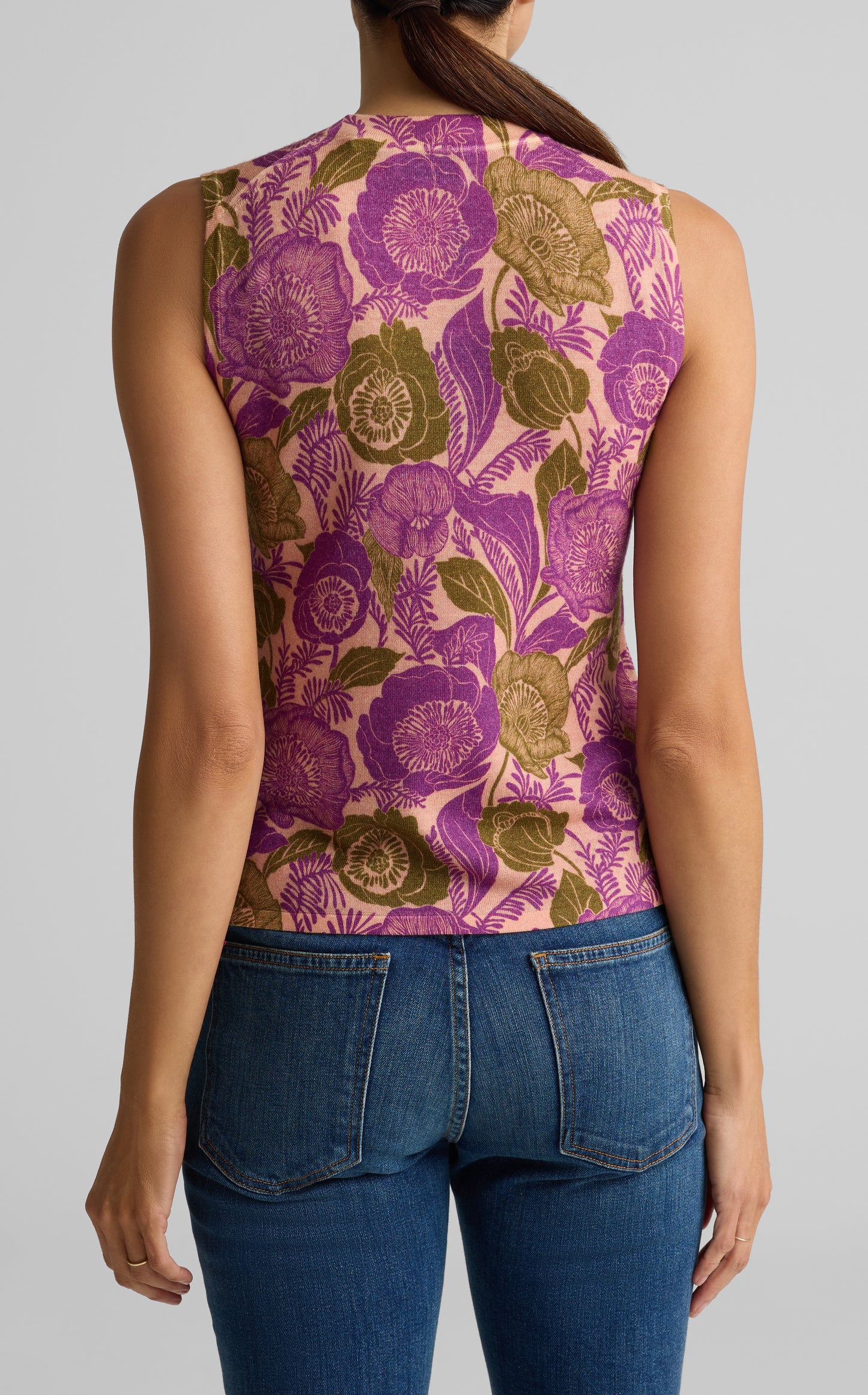 Poppy Print Knit Shell