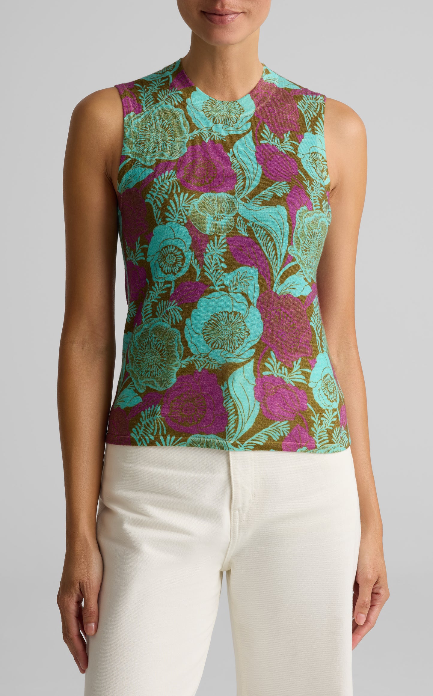 Poppy Print Knit Shell