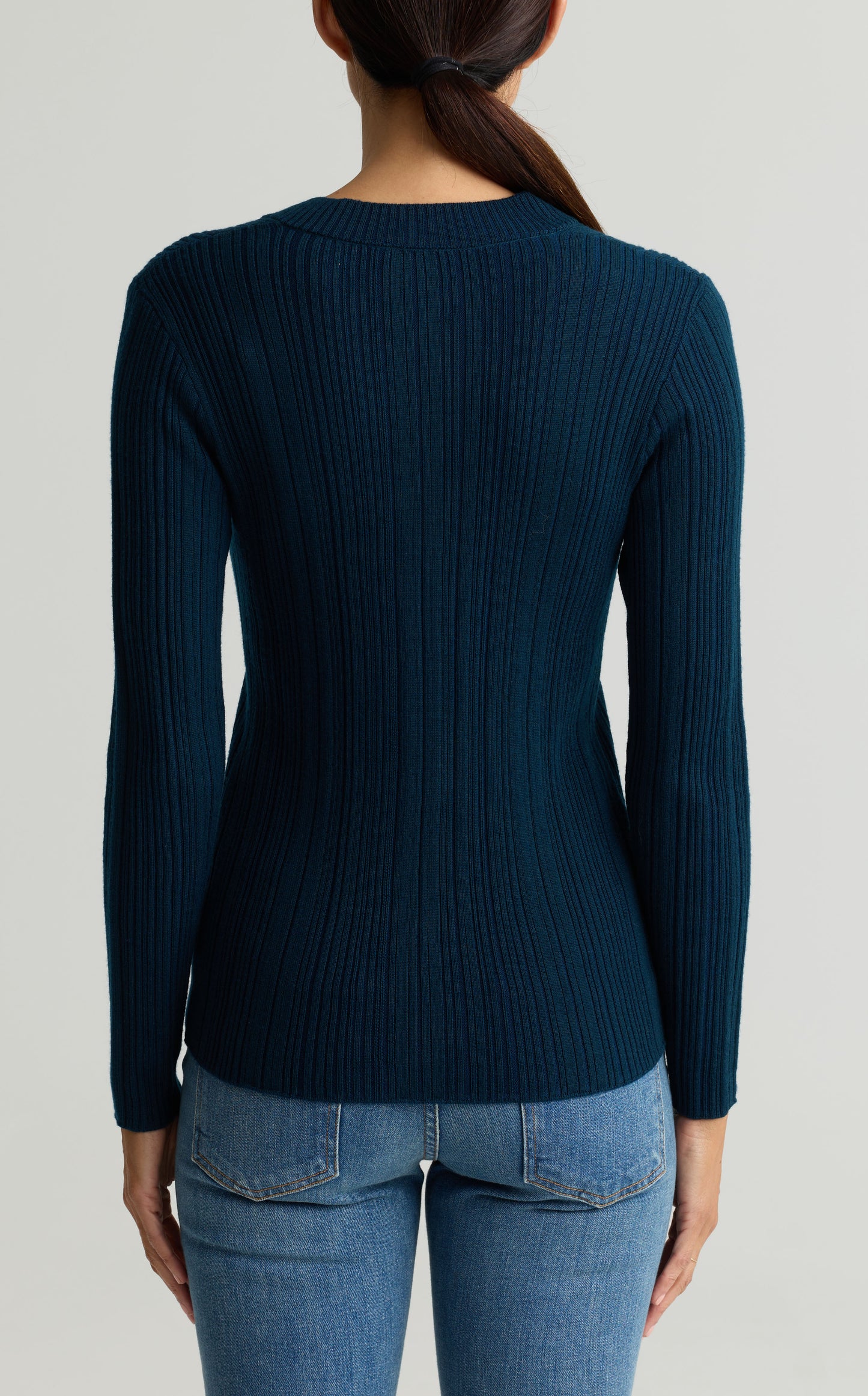 Plaited Rib V-Neck Sweater