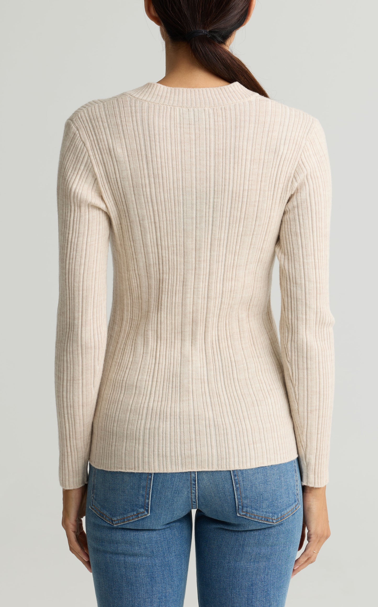 Plaited Rib V-Neck Sweater