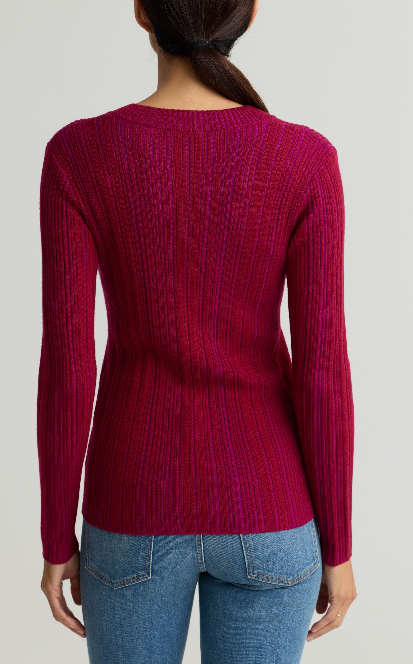 Plaited Rib V-Neck Sweater