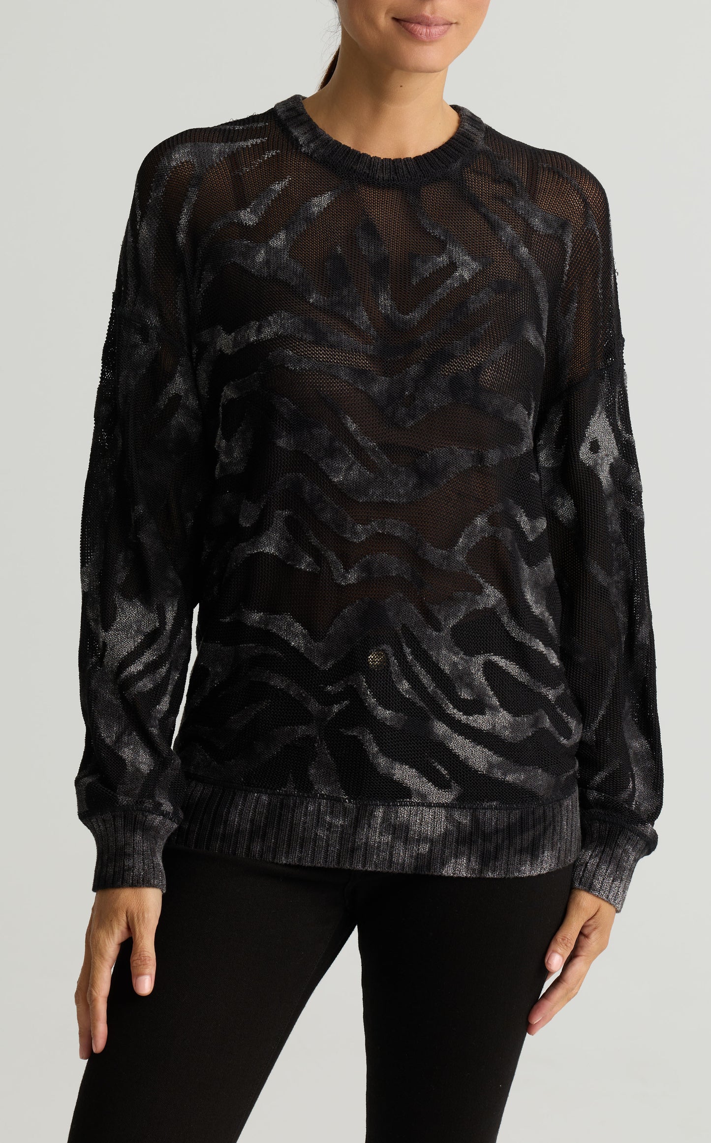 Burnout Zebra Print Sweater