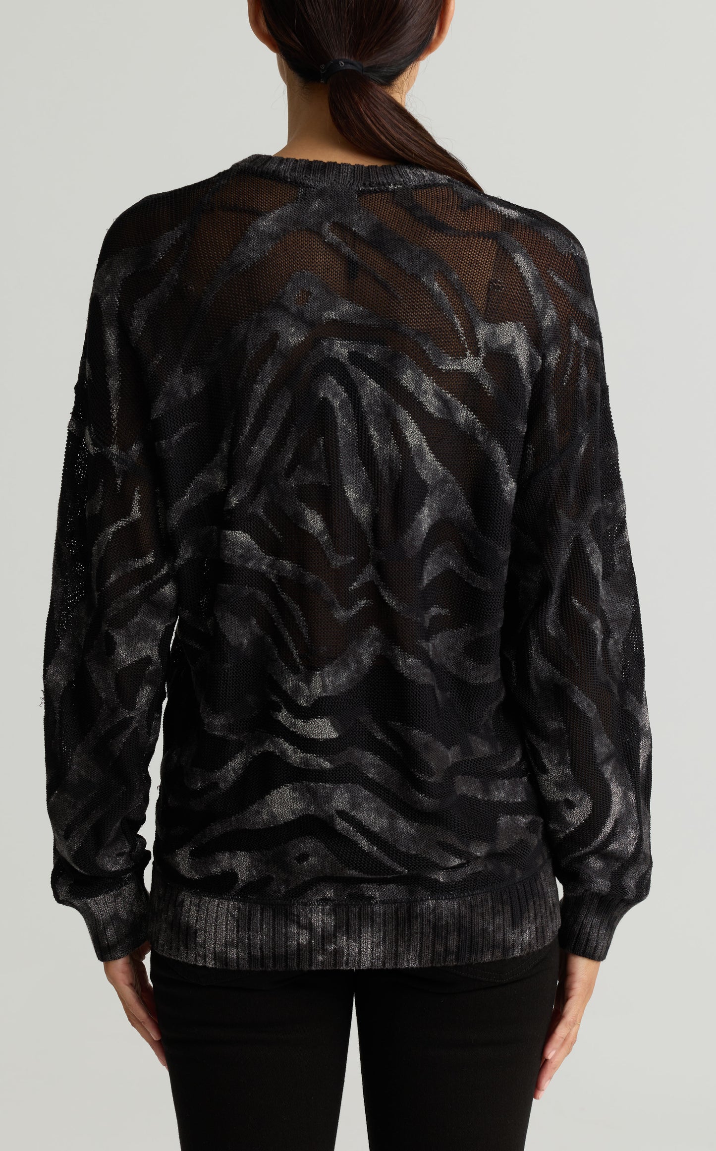 Burnout Zebra Print Sweater