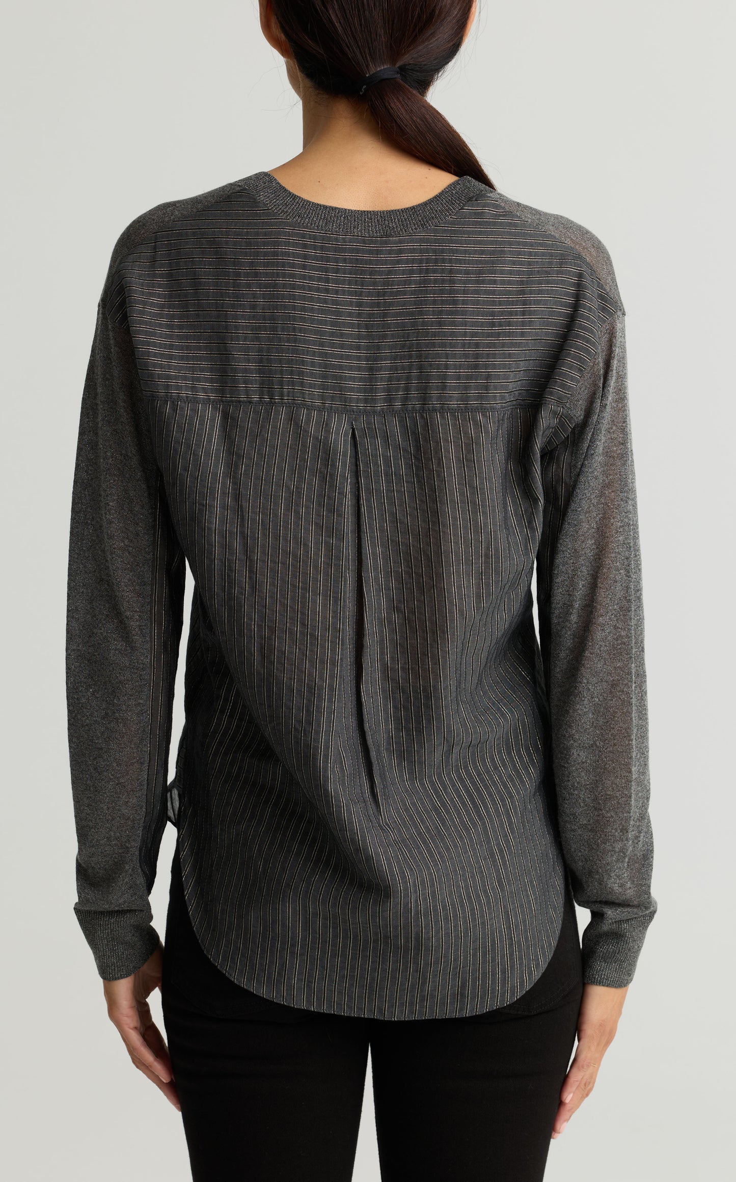 Metallic V-Neck Tunic Top