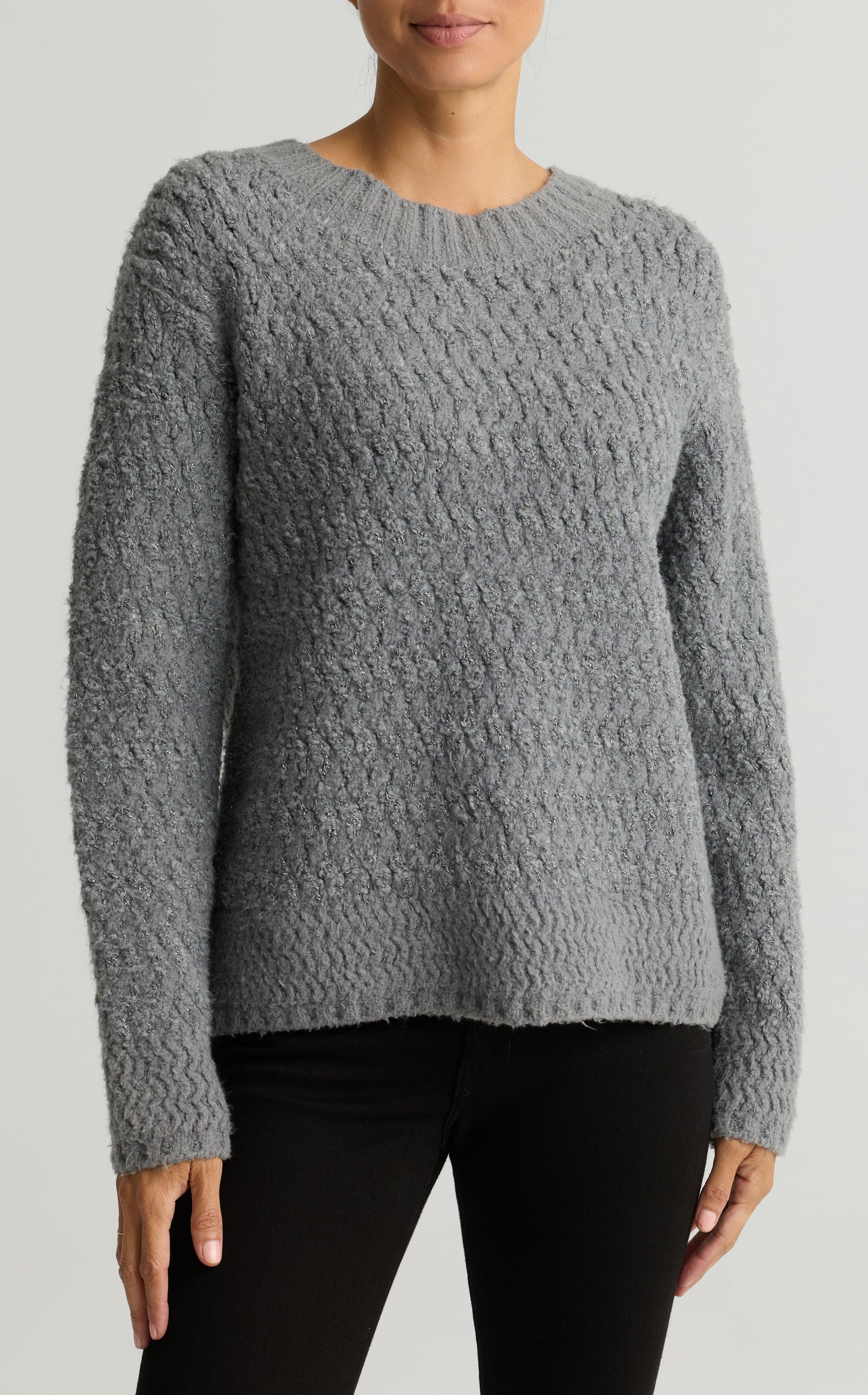 Two Tone Cable-Knit Sweater