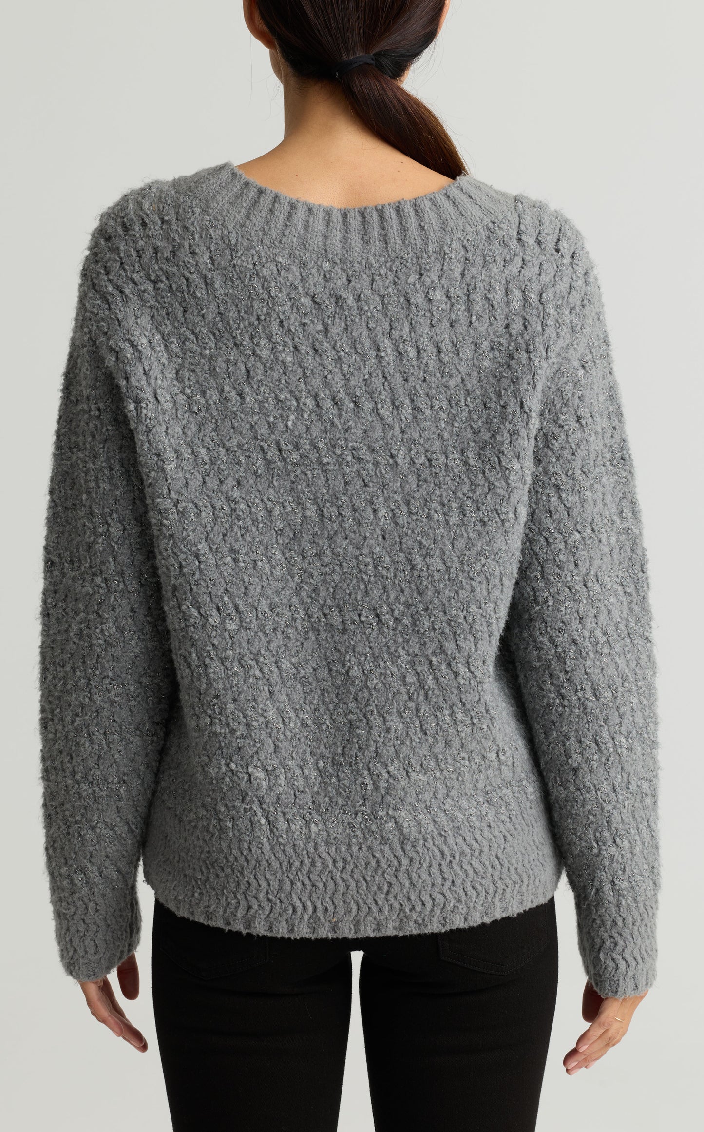 Two Tone Cable-Knit Sweater