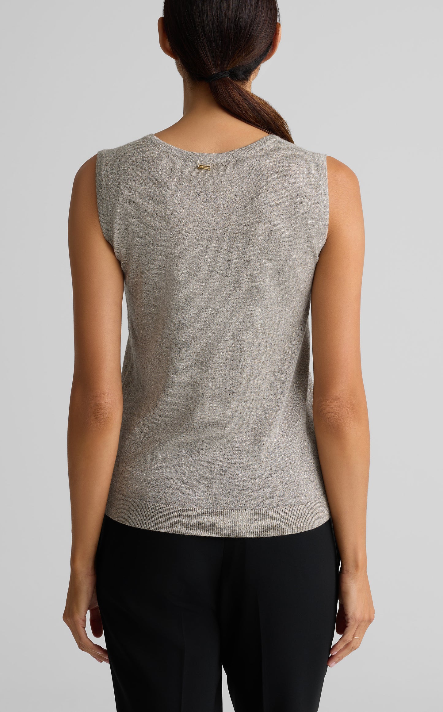 Shimmer Scoop Neck Shell