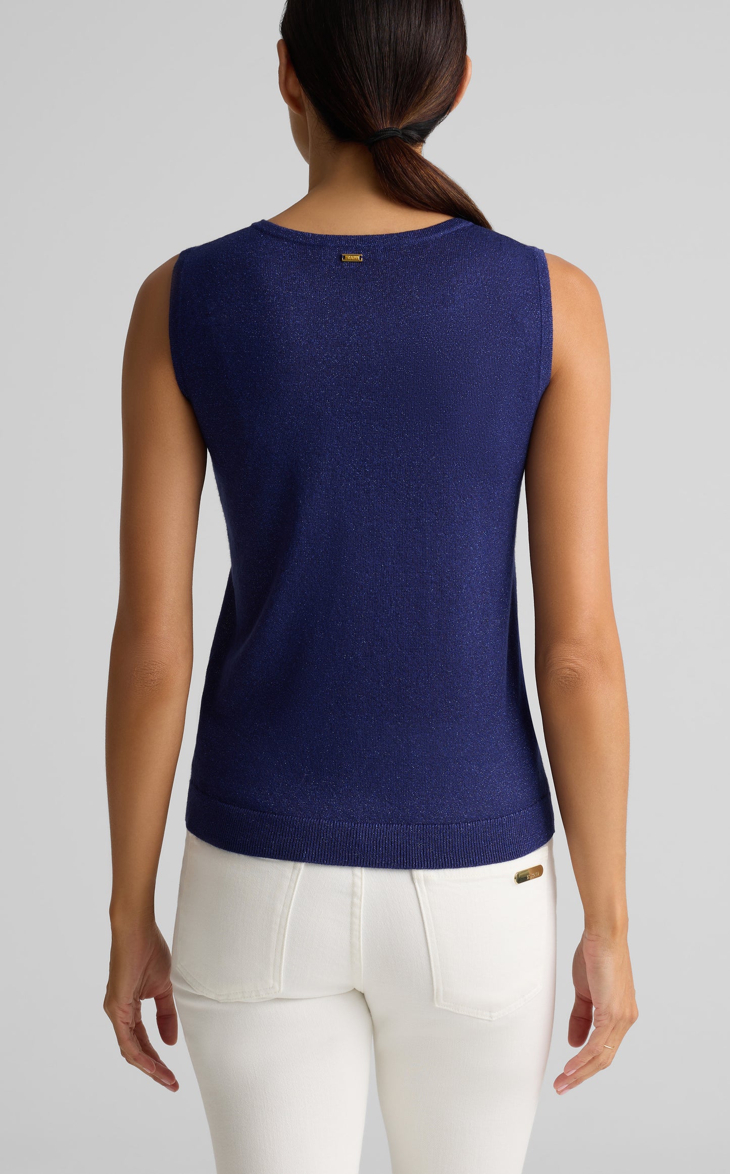 Shimmer Scoop Neck Shell