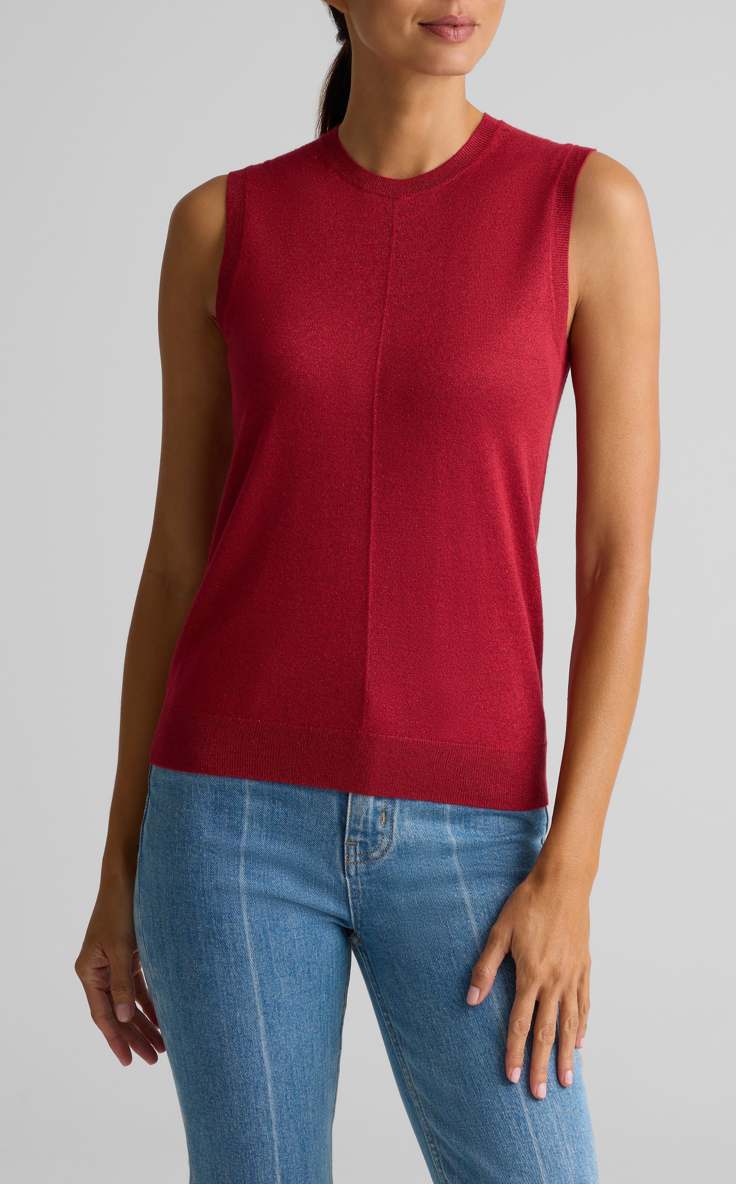 Fine Gauge Lurex Knit Shell