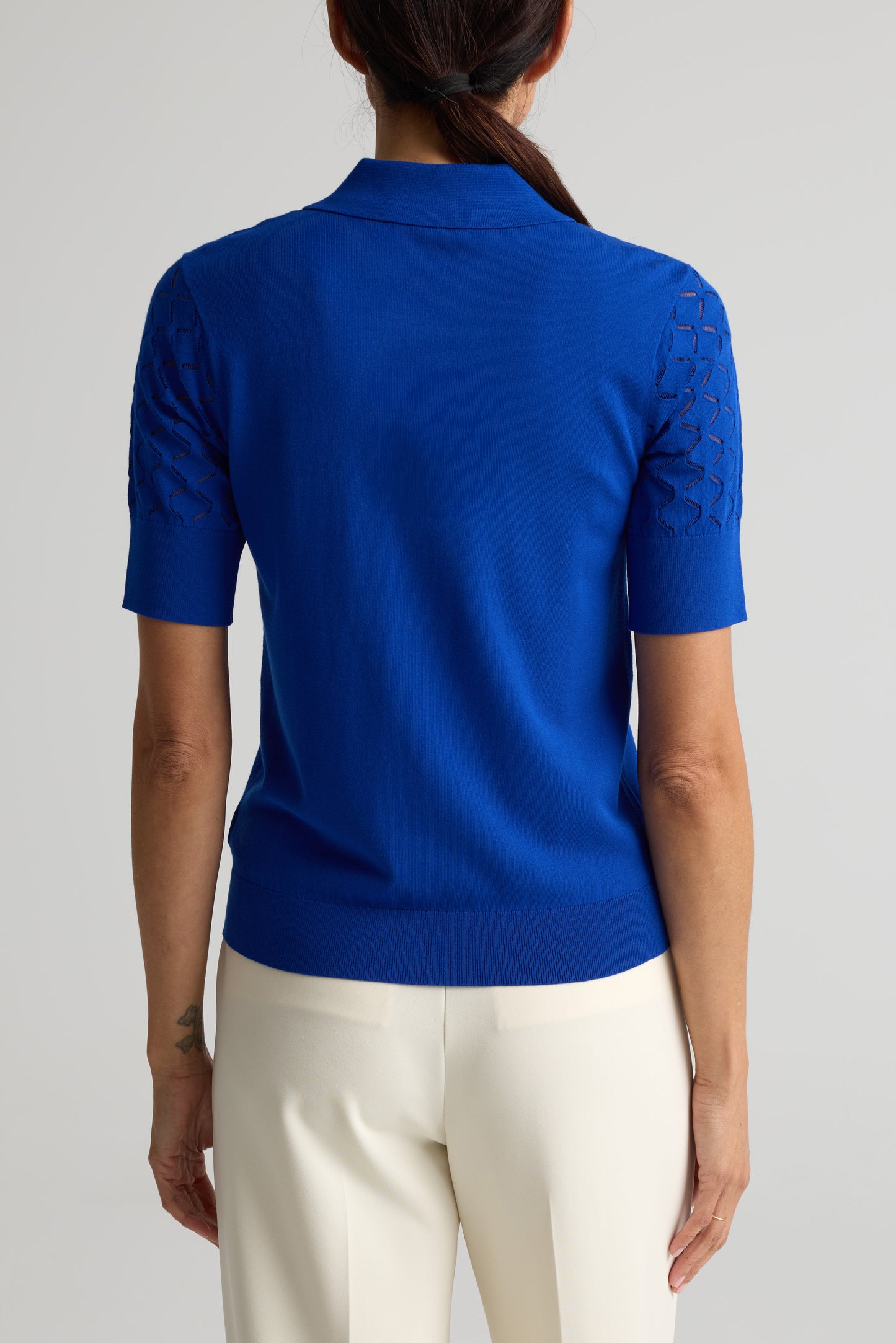 Diagonal Stretch Knit 3/4 Top