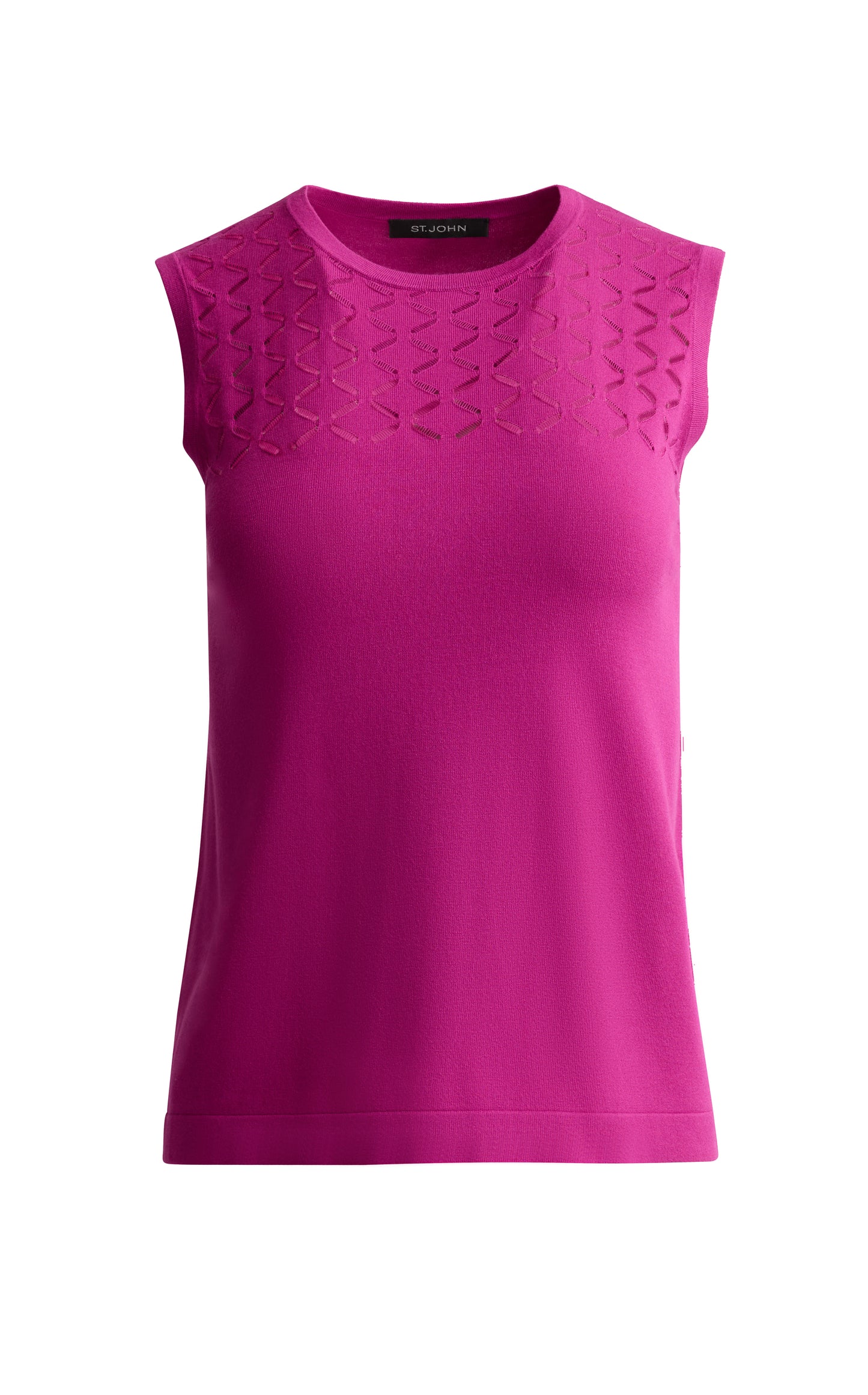 Diagonal Stretch Knit Sleeveless Top