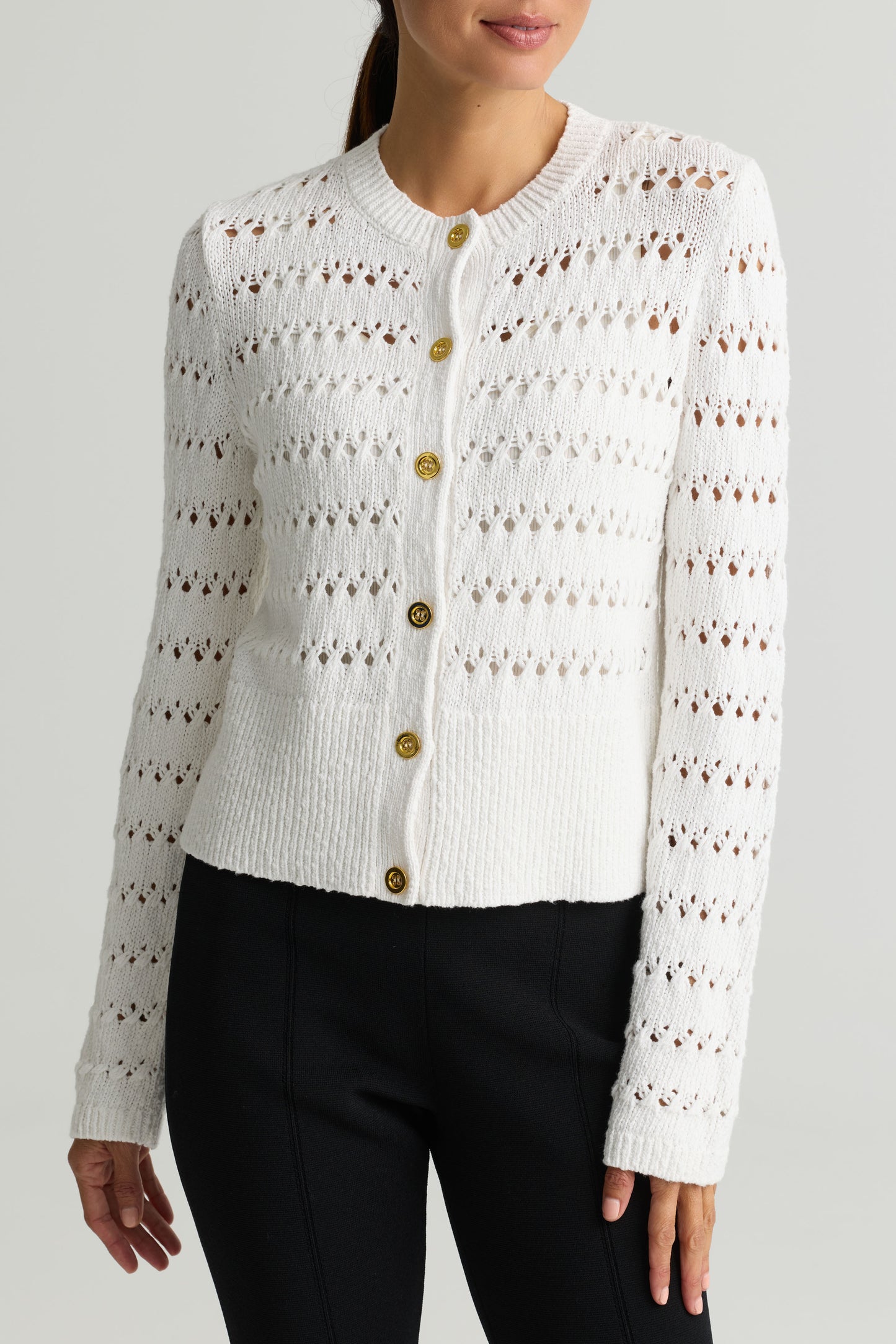 Openwork Cable Knit Cardigan