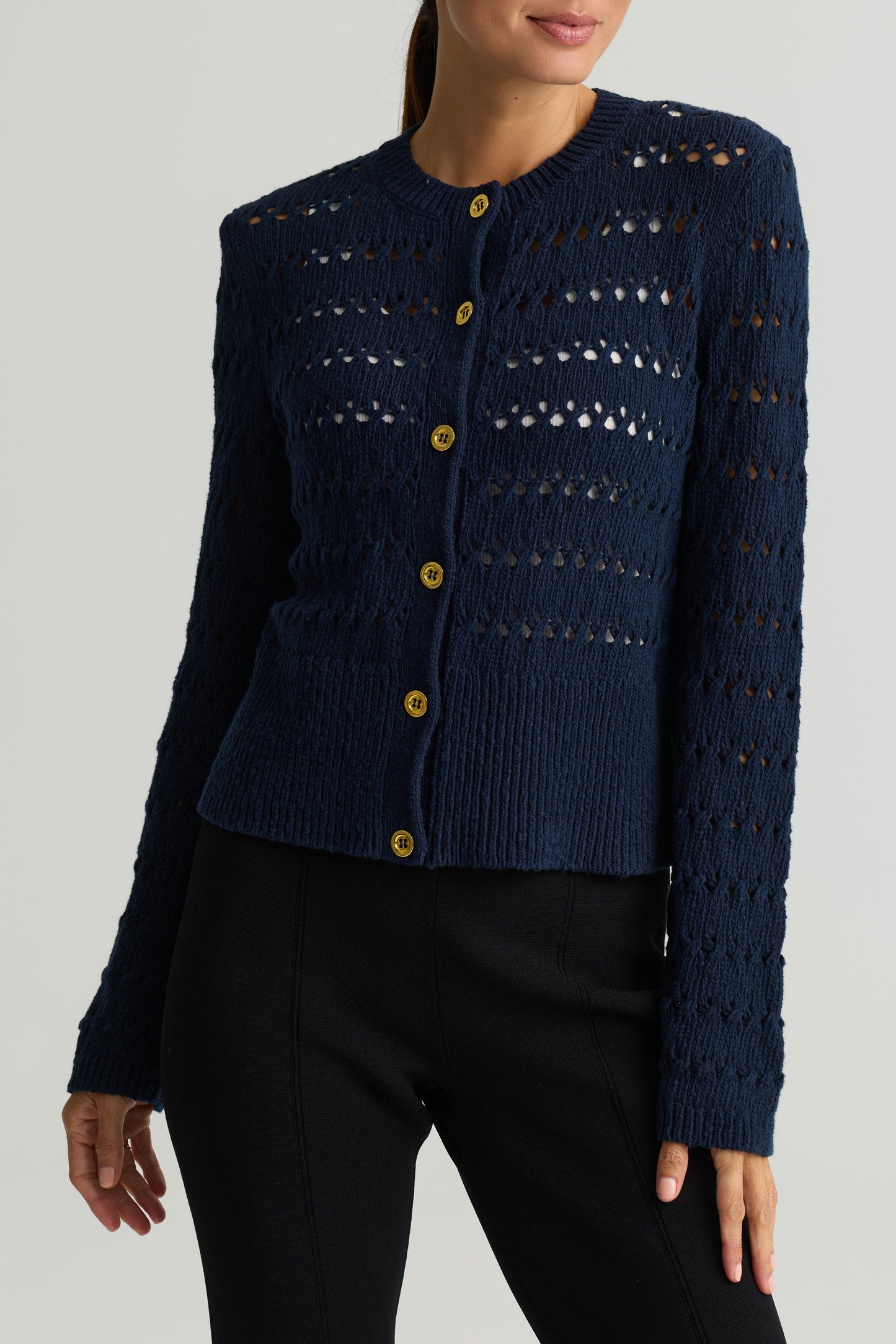Openwork Cable Knit Cardigan