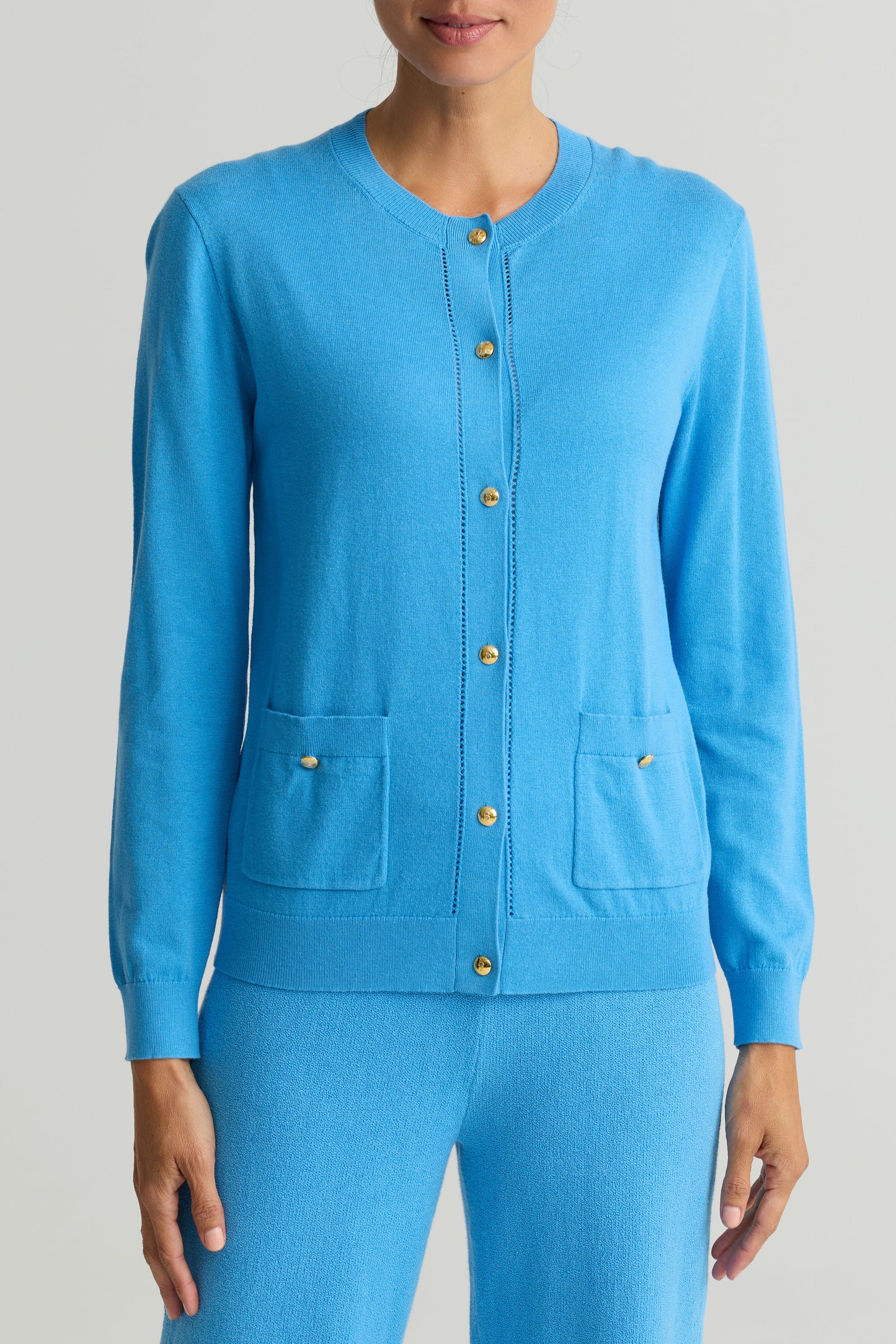 Fine Gauge Cotton Blend Cardigan