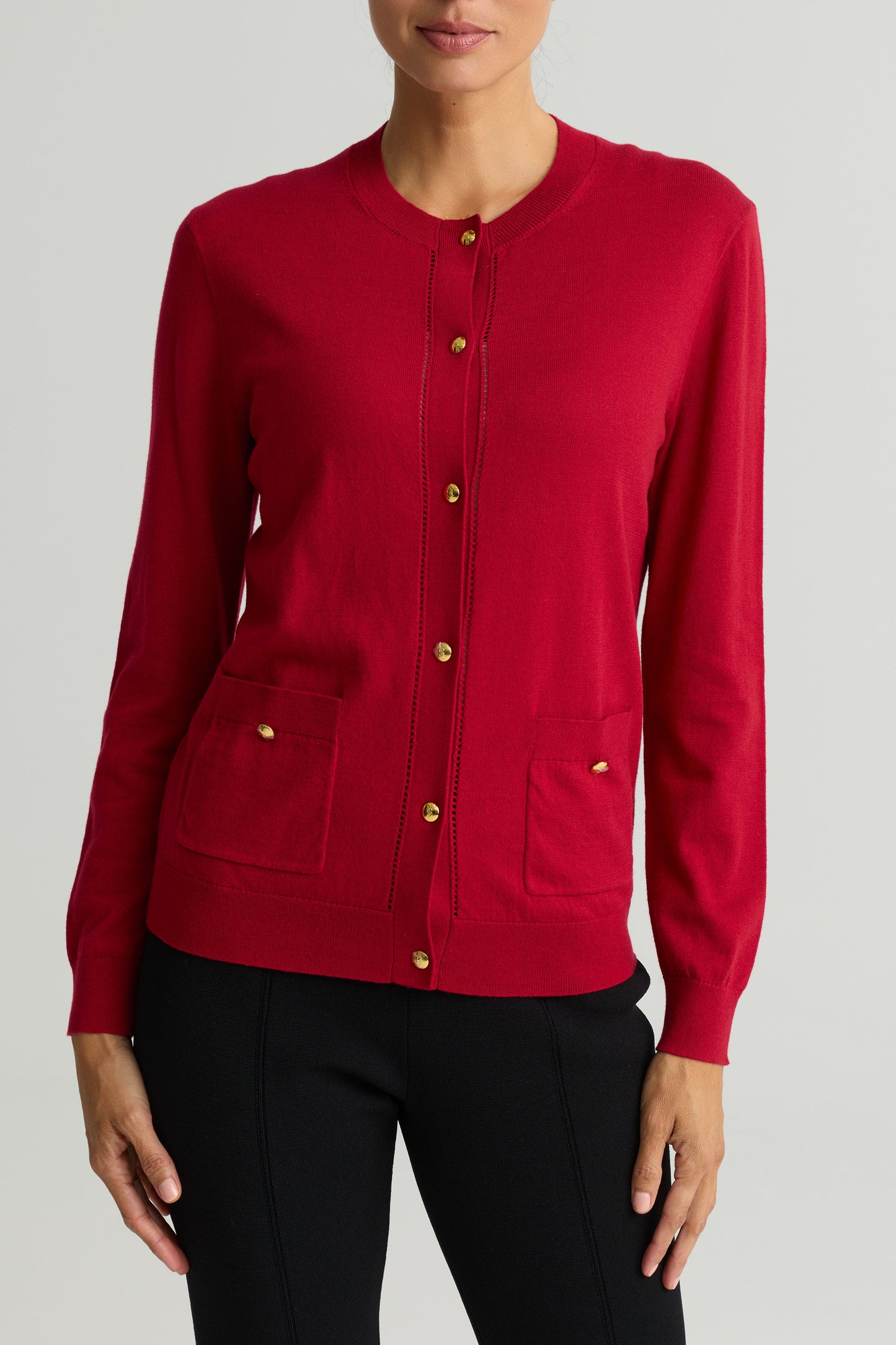 Fine Gauge Cotton Blend Cardigan