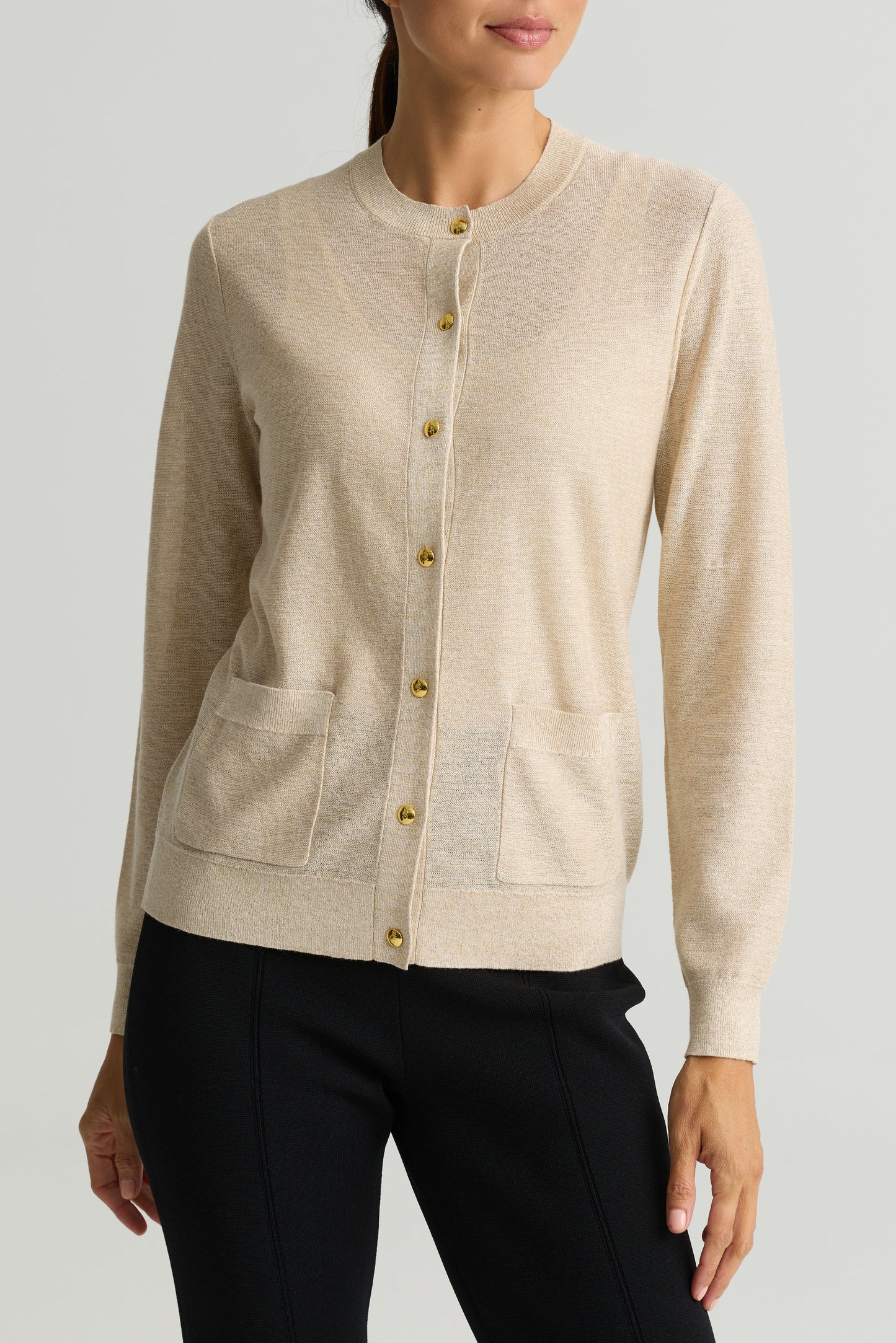 Lightweight Lurex Knit Cardigan