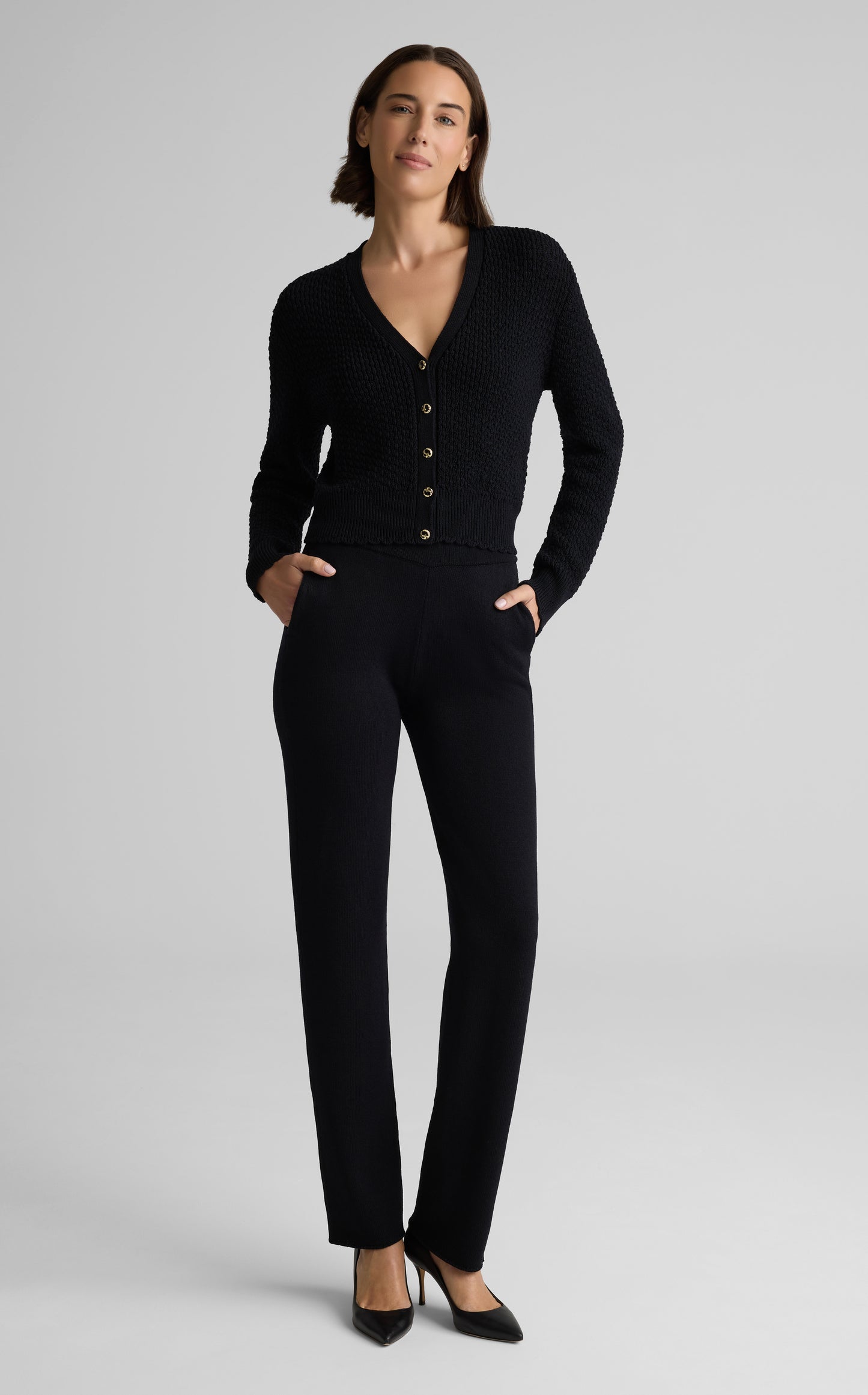 Melody Cardigan in Perlé Crepe Knit