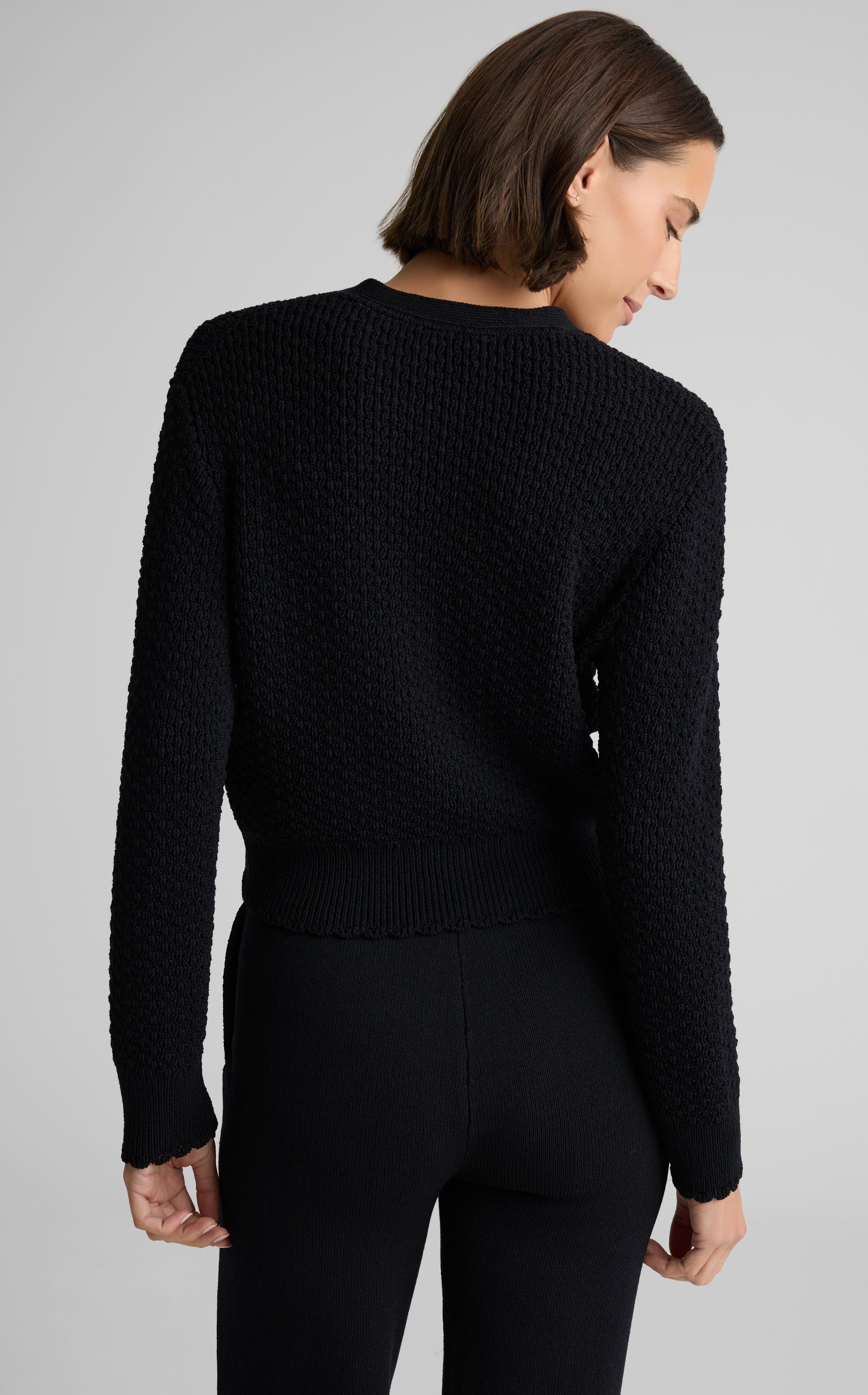 Melody Cardigan in Perlé Crepe Knit | St. John Knits